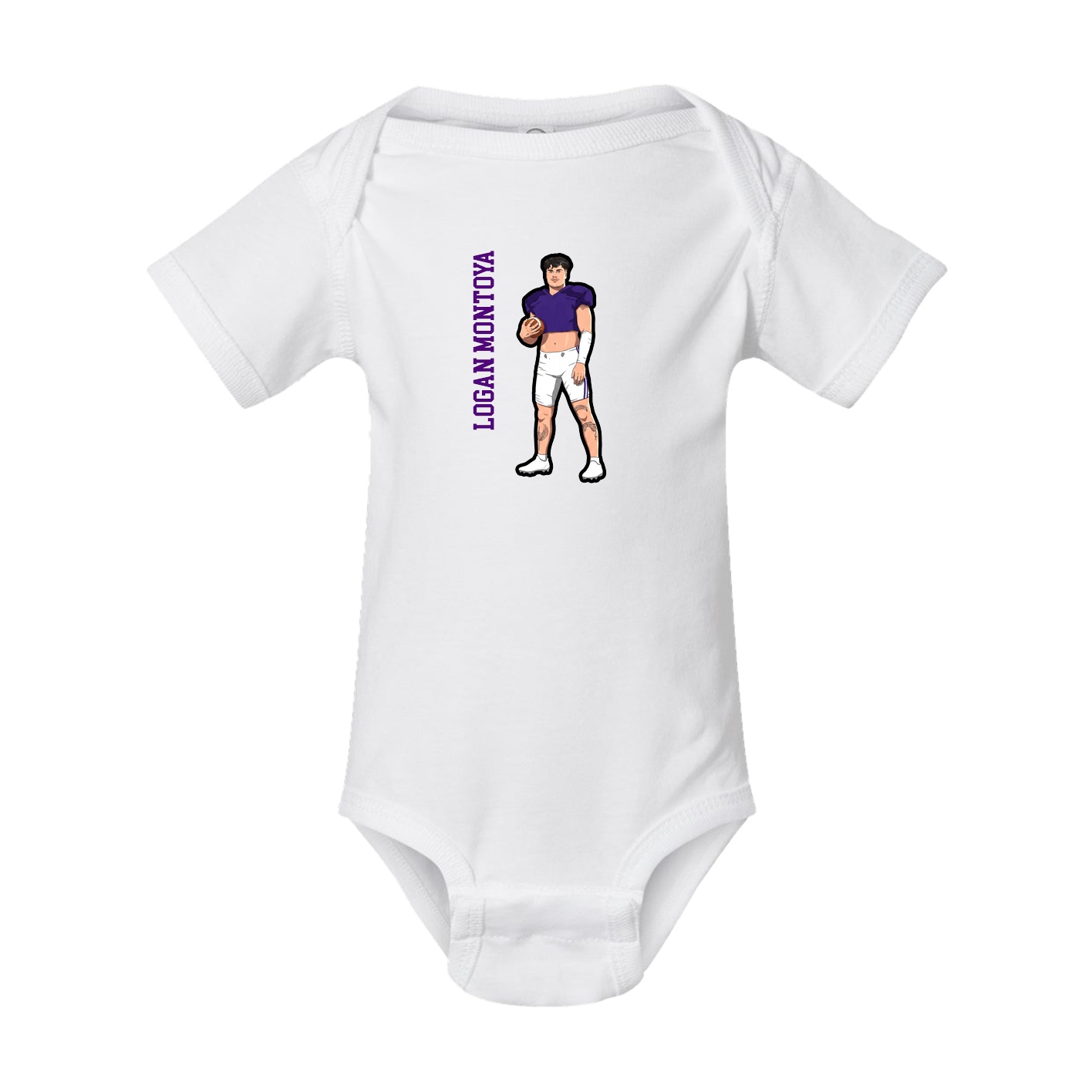 Baby Onesie — Name Vertical in White