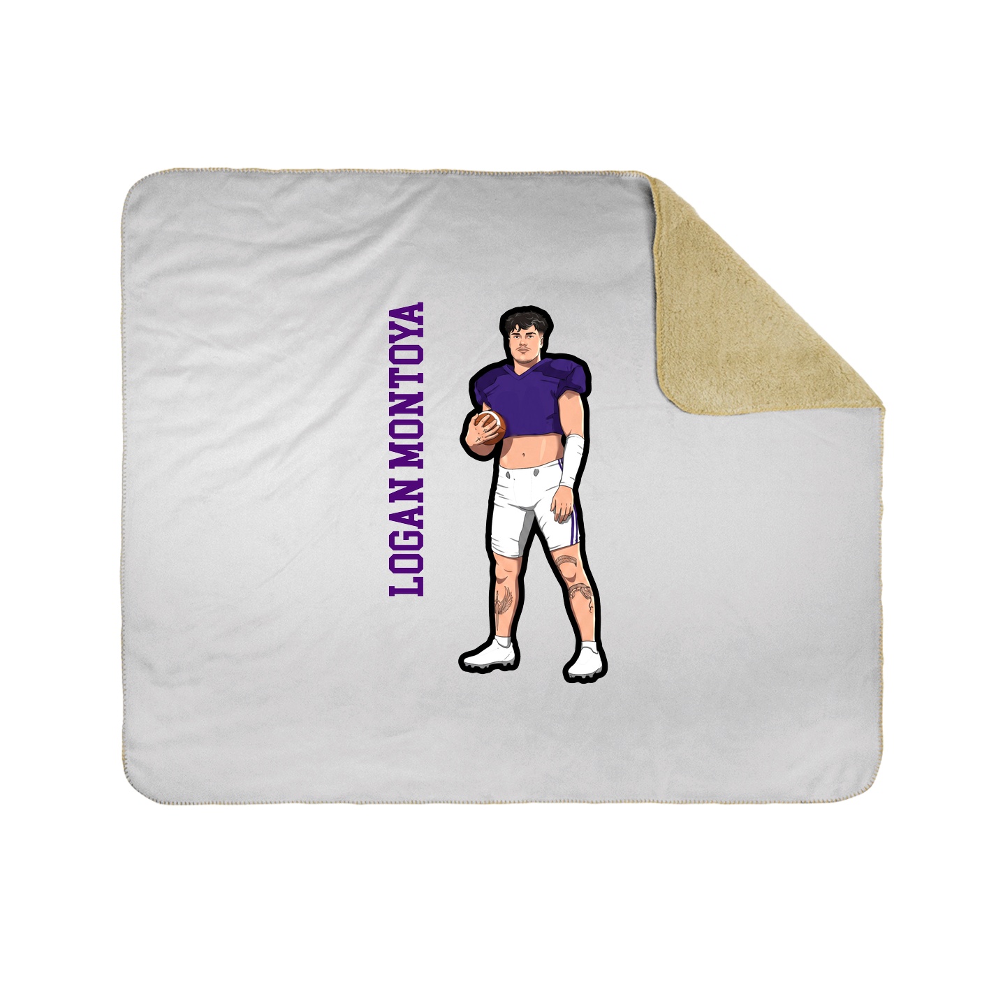 Throw Blanket — Name Vertical in White