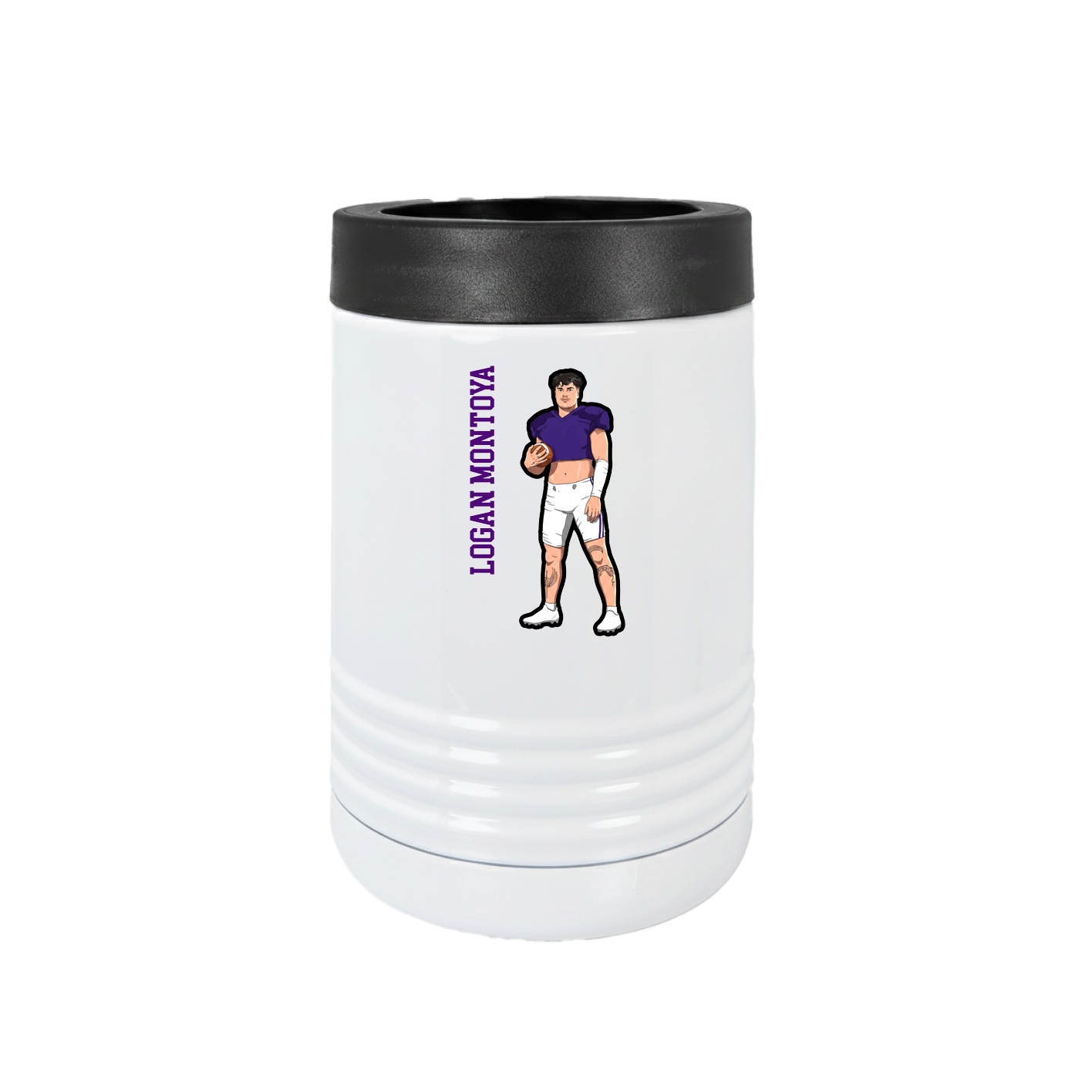Beverage Holder — Name Vertical in White