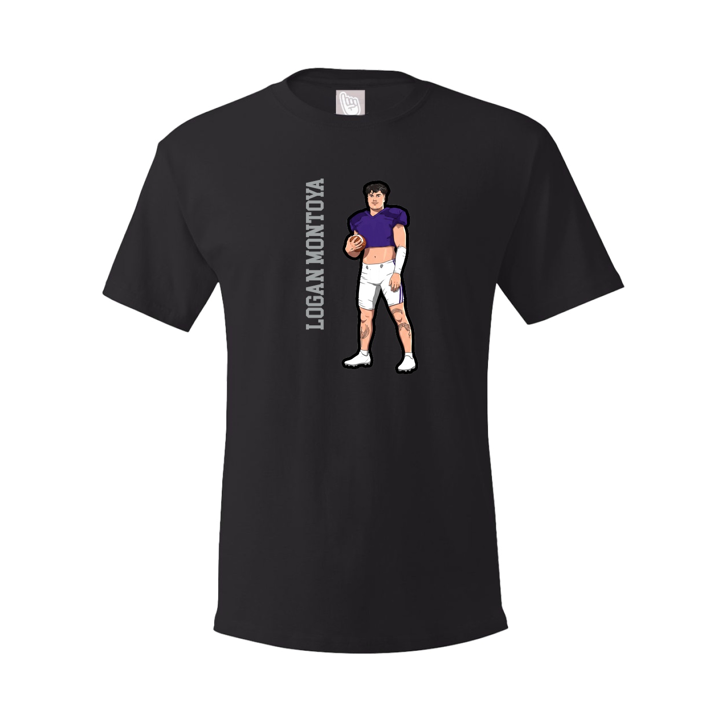 Youth Tee — Name Vertical in Black