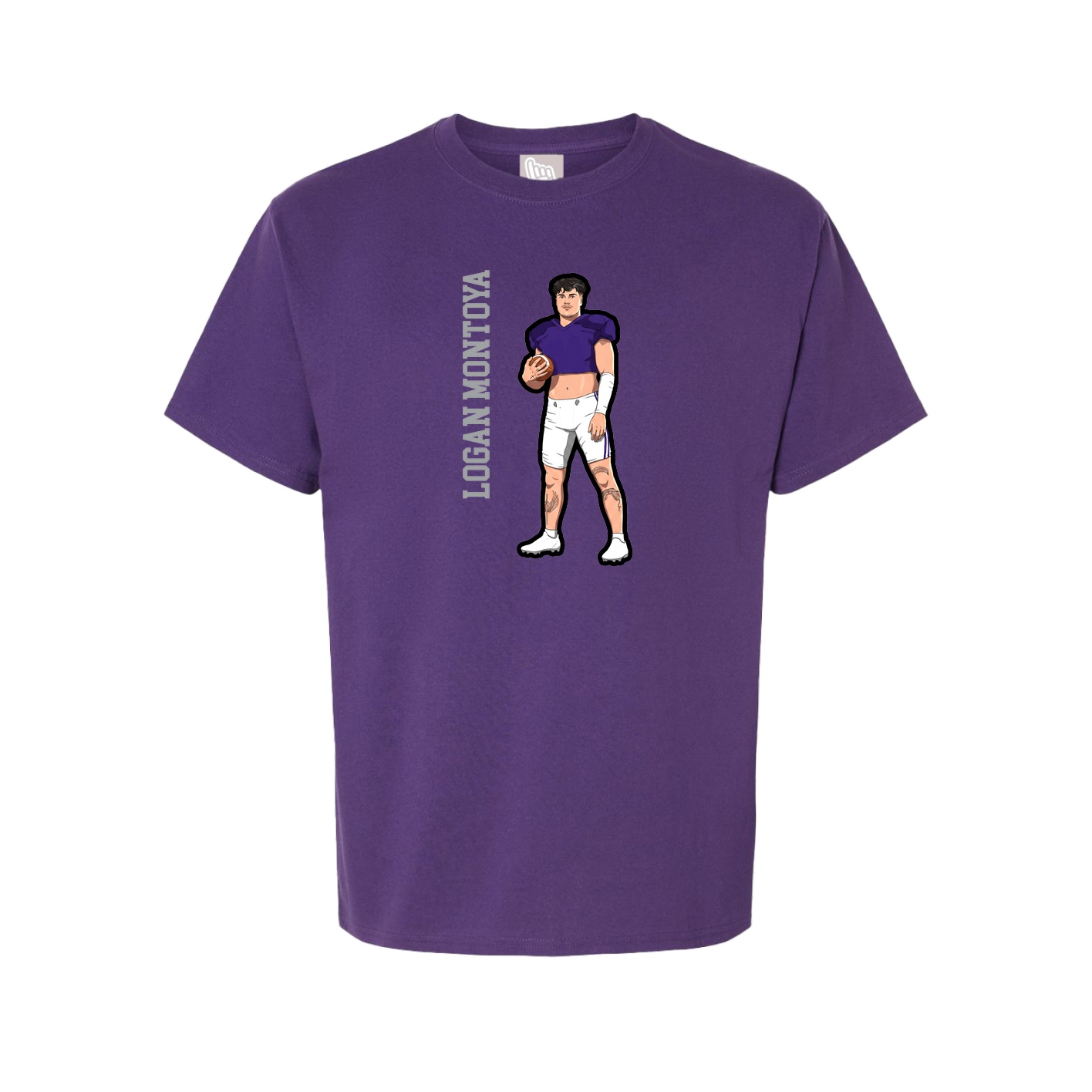 Youth Tee — Name Vertical in Purple