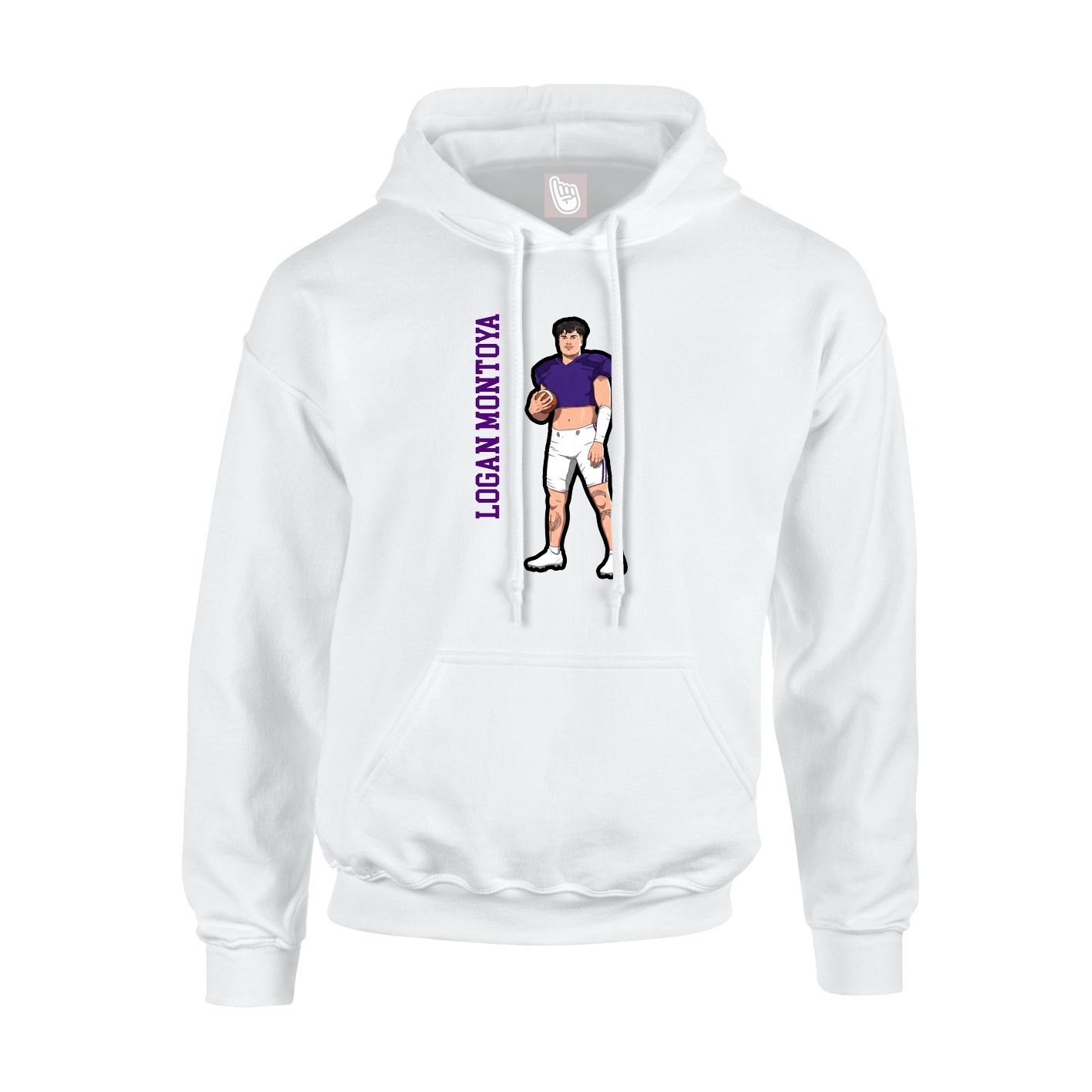 Hoodie — Name Vertical in White