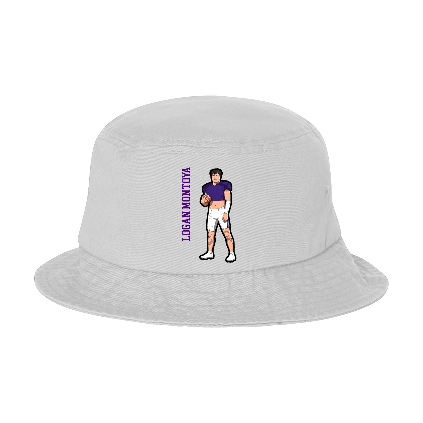 Bucket Cap — Name Vertical in White
