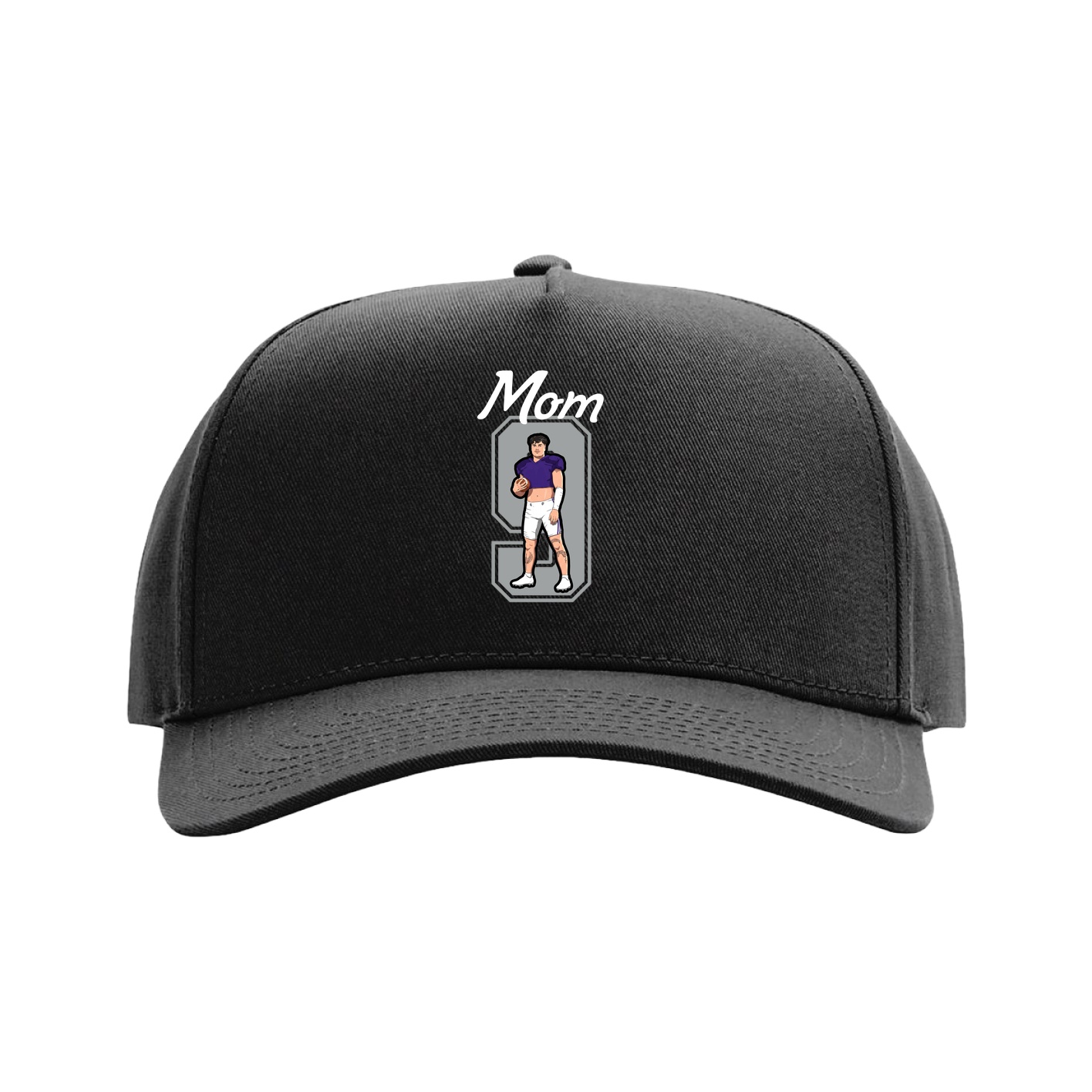 Full Fabric Five-Panel Champ Cap — Mothers Day Shirsey in Black