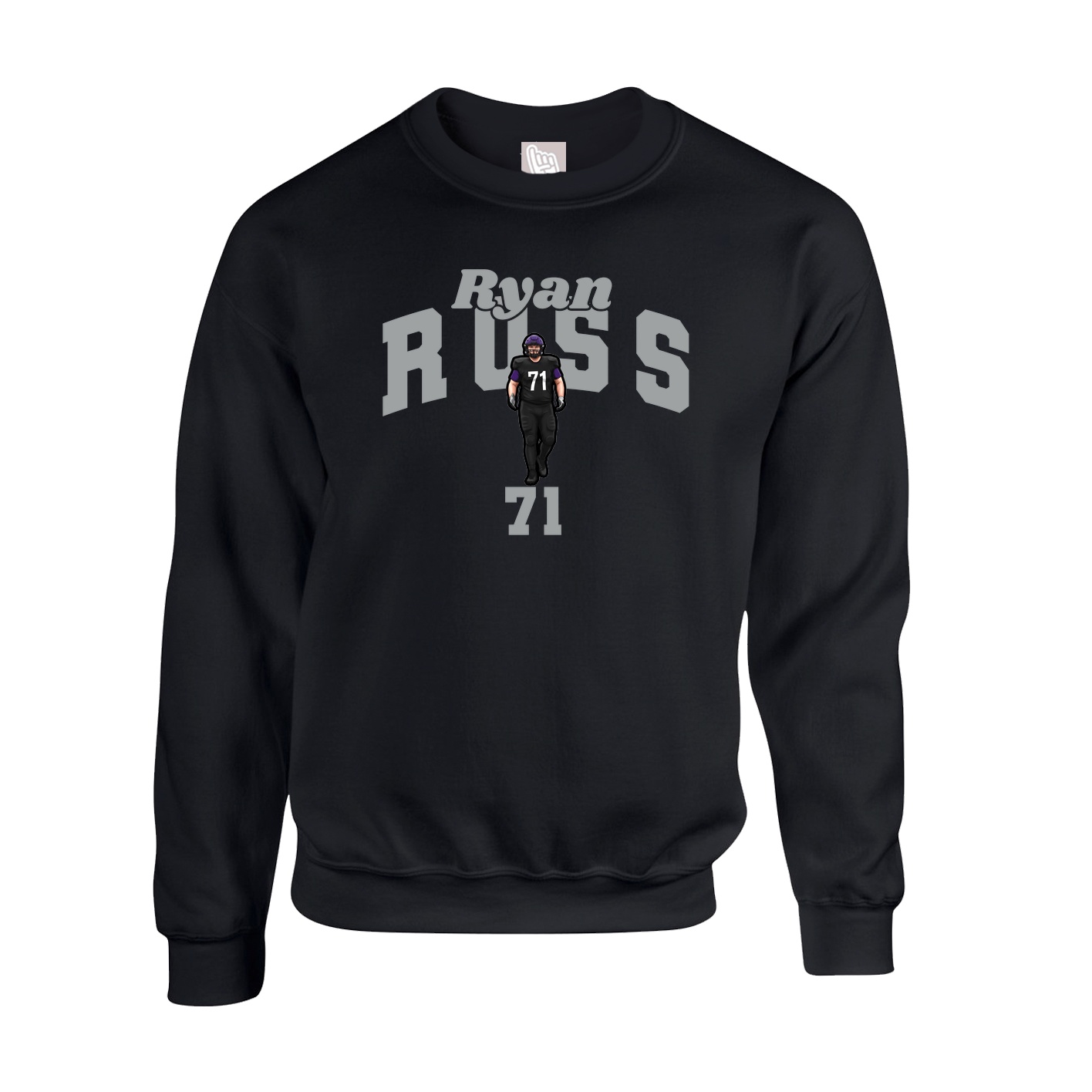 Fleece Crew — Signature Arch in Black
