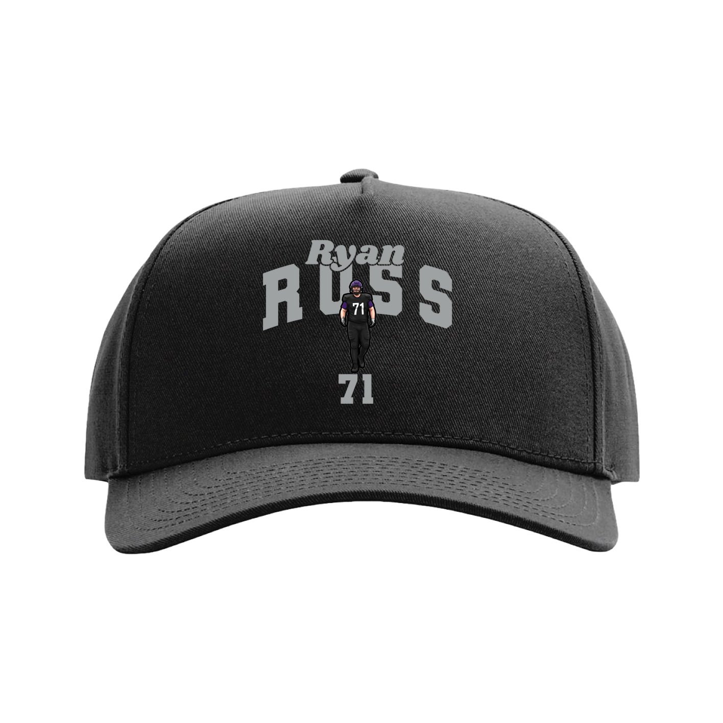 Full Fabric Five-Panel Champ Cap — Signature Arch in Black