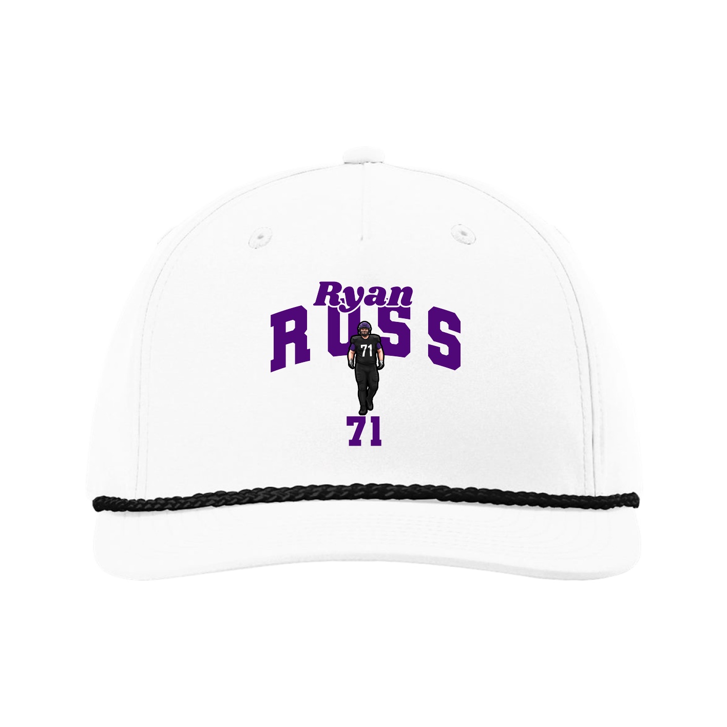 Five-Panel Classic Rope Cap — Signature Arch in White