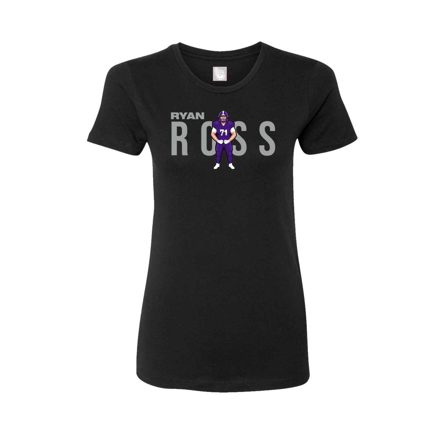 Fitted Women's Tee — Player Name in Black