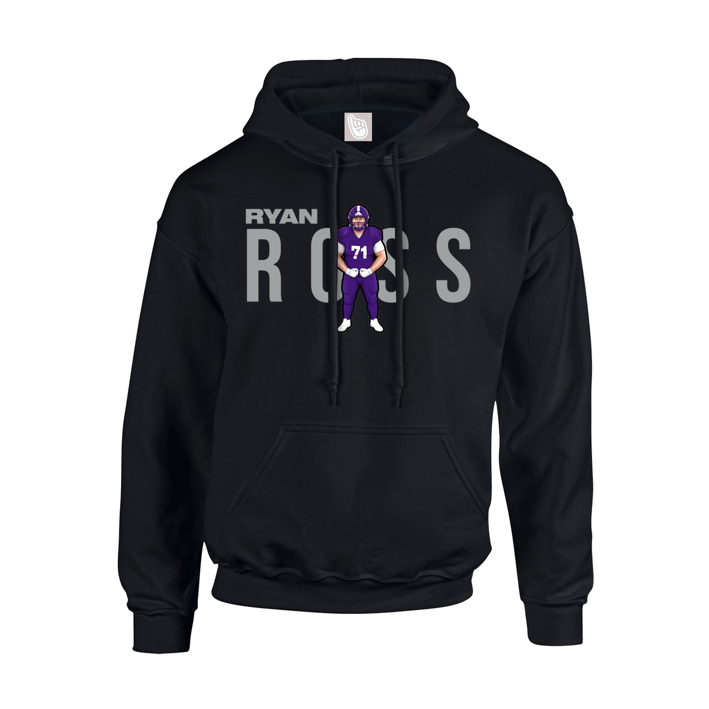 Youth Hoodie — Player Name in Black