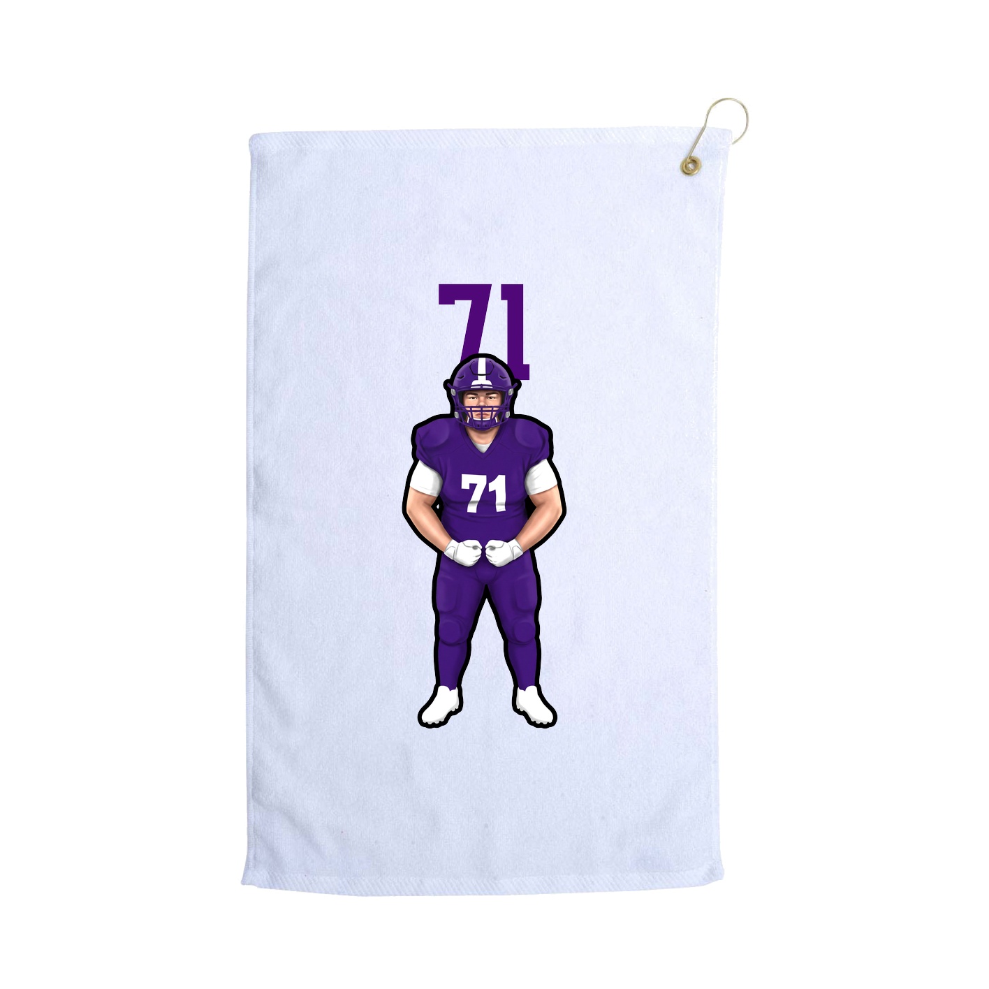 Golf Towel — Number Top in White