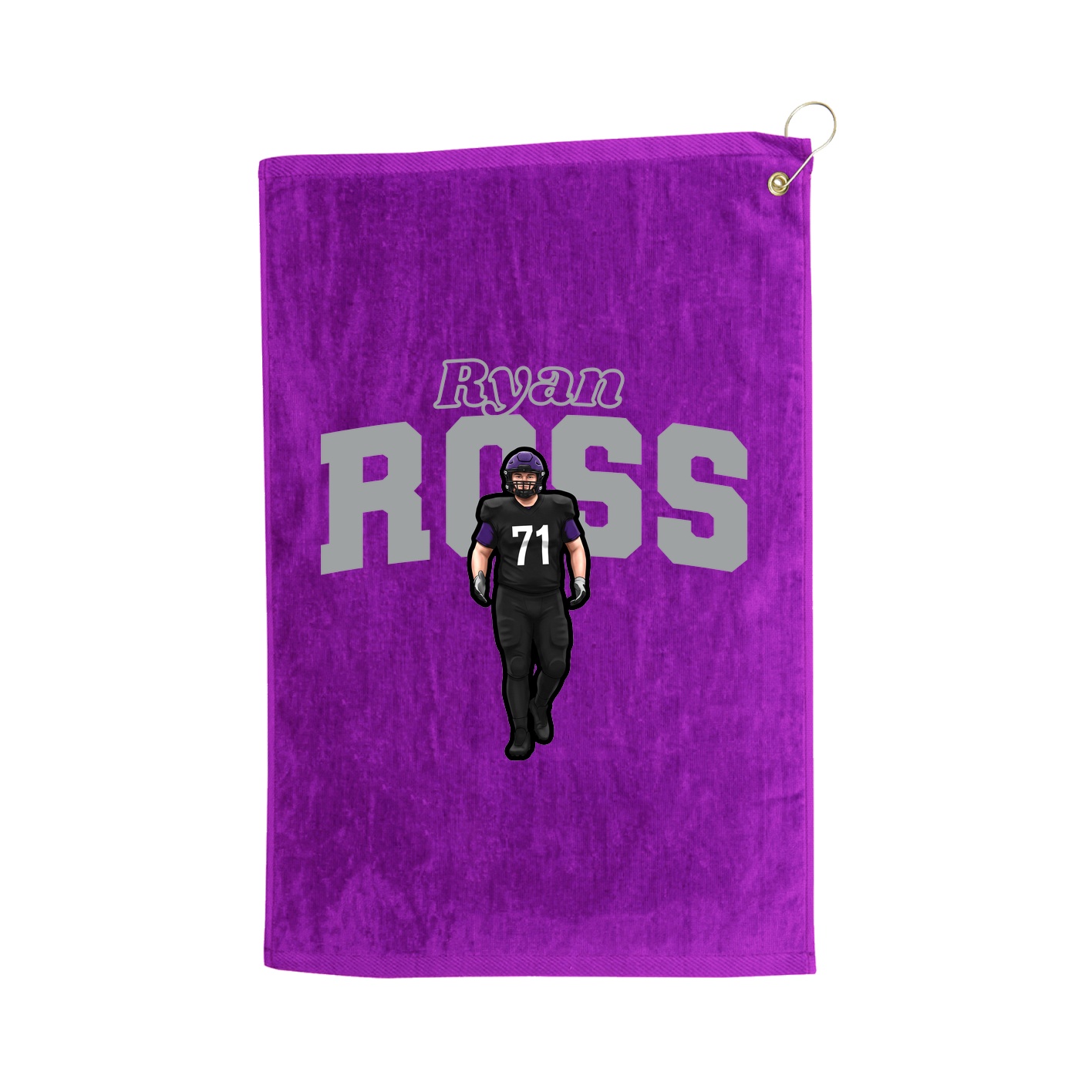 Golf Towel — Name Arch in Purple