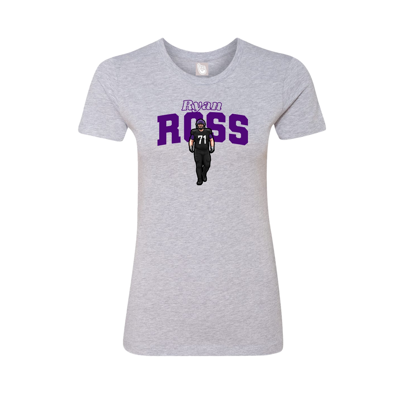 Fitted Women's Tee — Name Arch in Grey