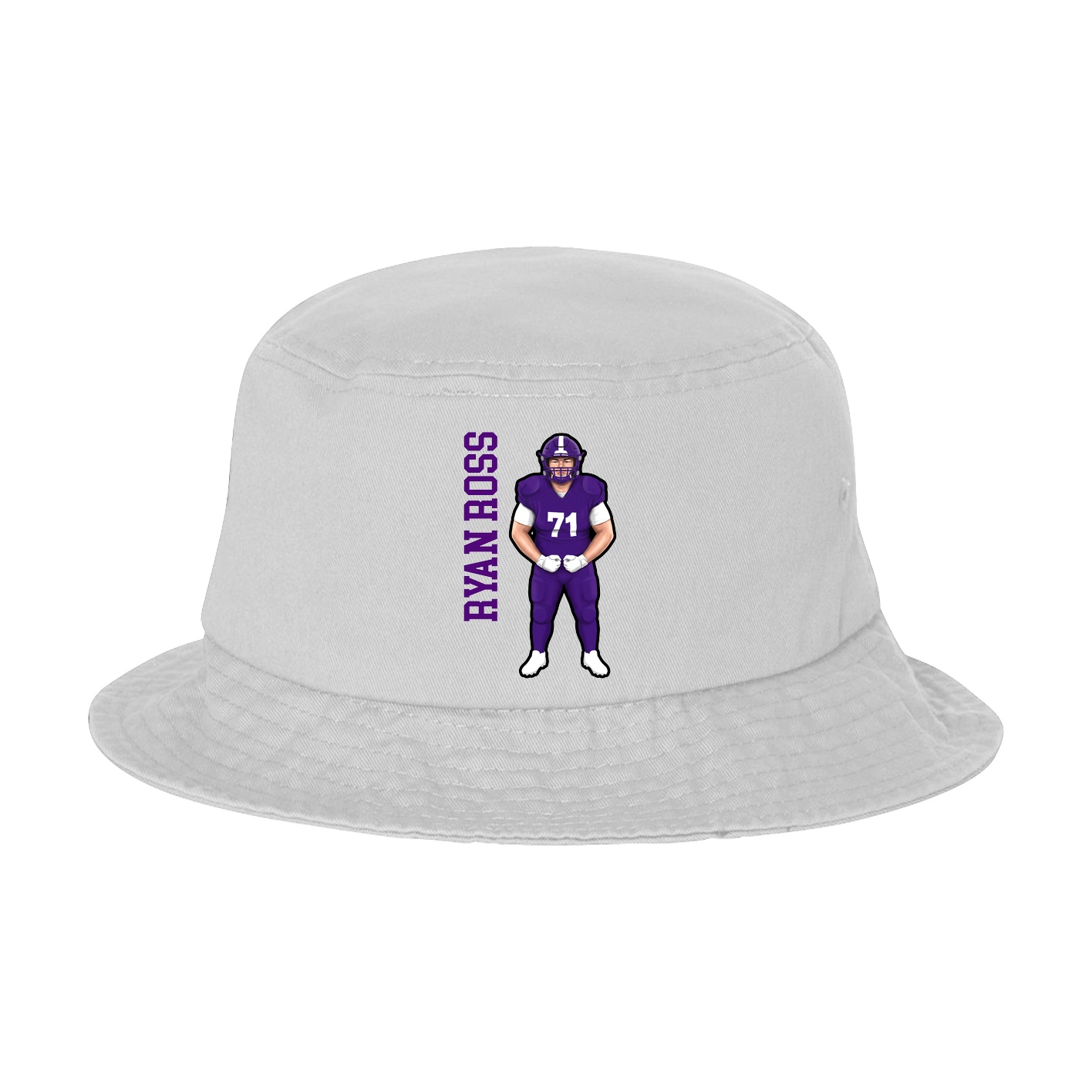 Bucket Cap — Name Vertical in White