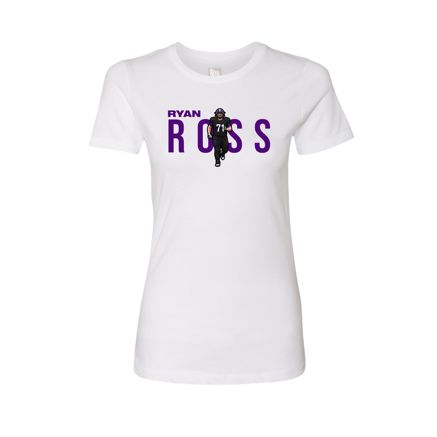 Fitted Women's Tee — Player Name in White