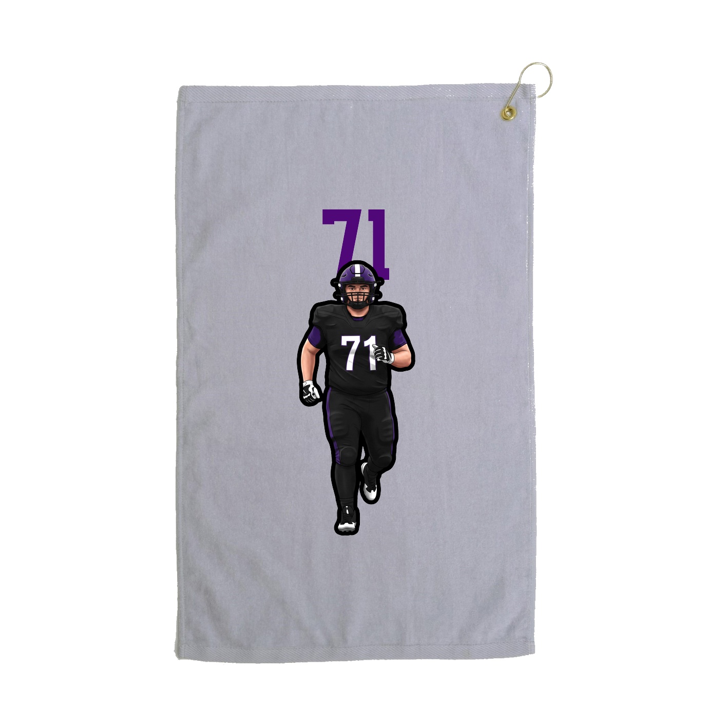 Golf Towel — Number Top in Grey