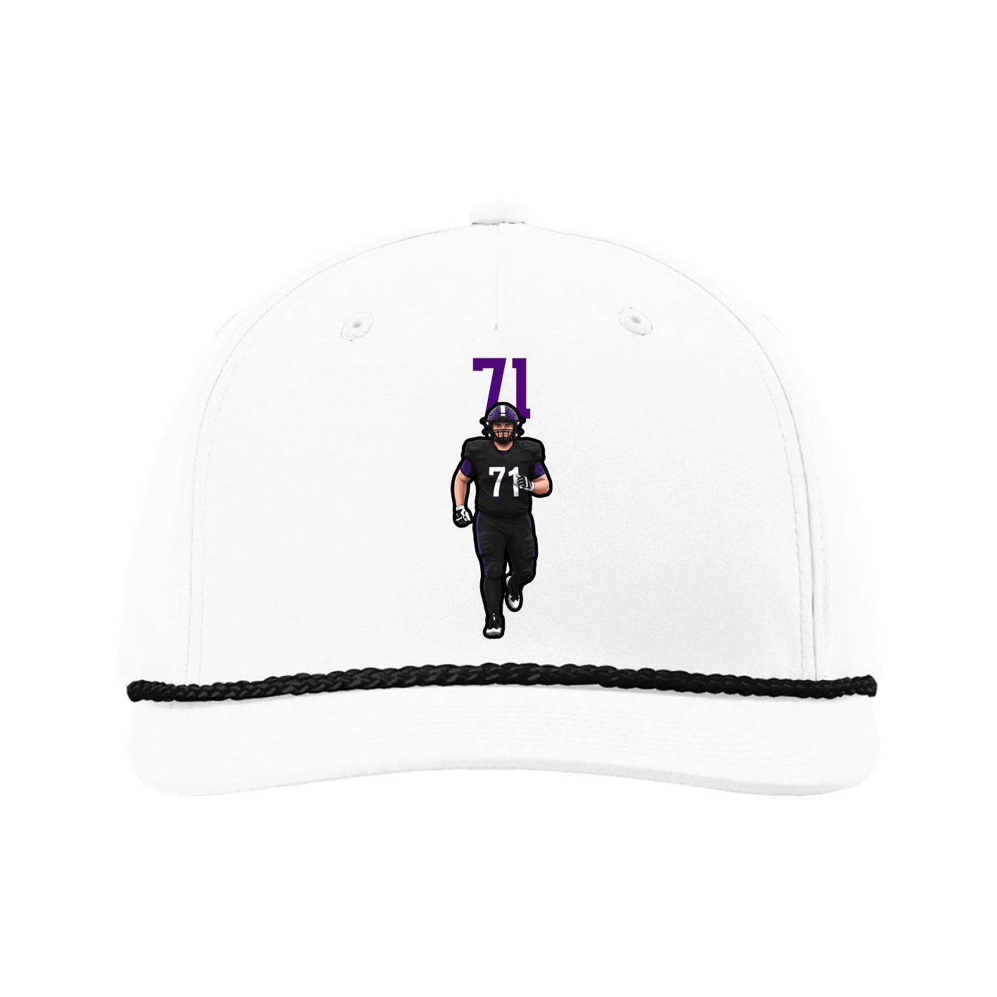 Five-Panel Classic Rope Cap — Number Top in White