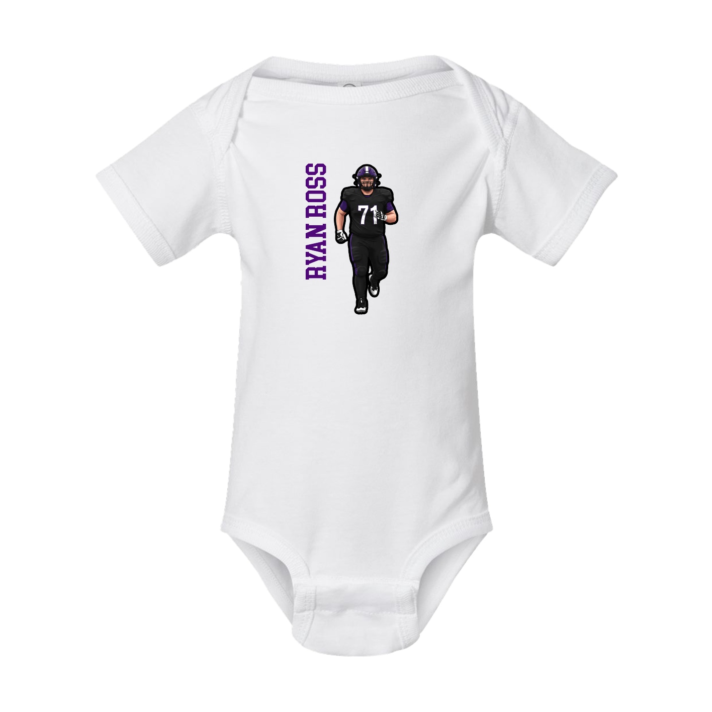 Baby Onesie — Name Vertical in White