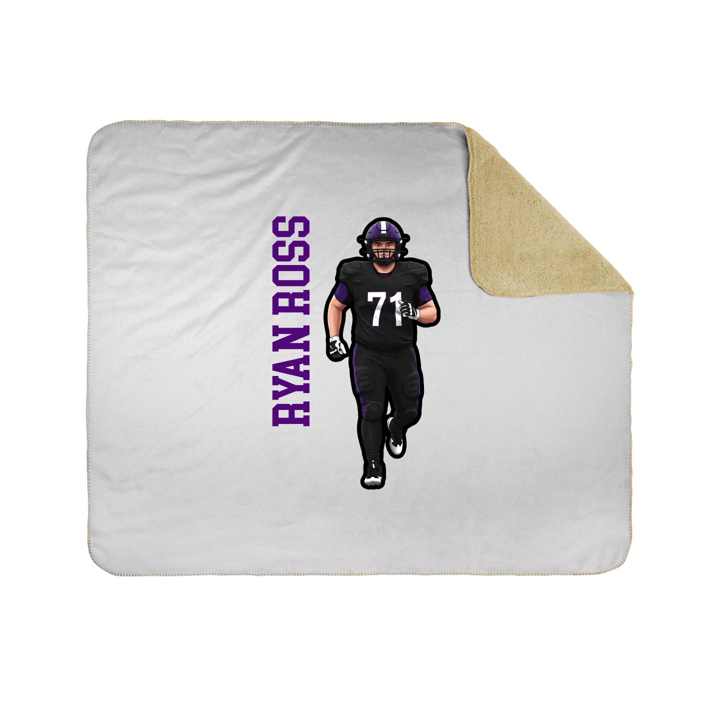 Throw Blanket — Name Vertical in White