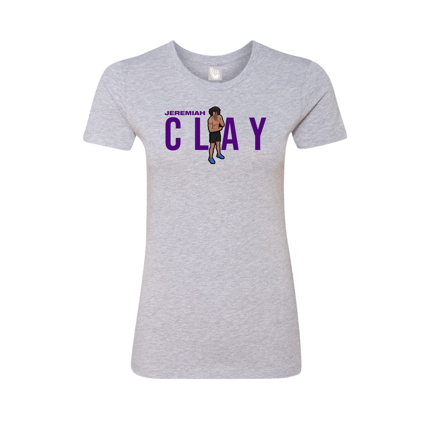 Fitted Women's Tee — Player Name in Grey