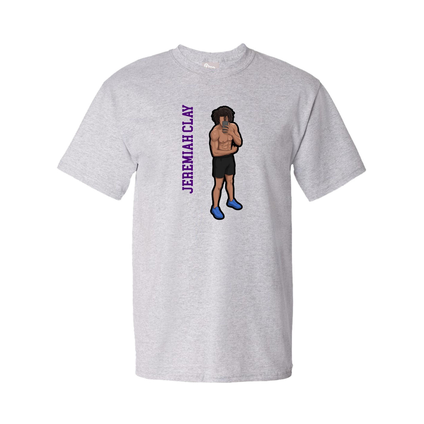 Tee — Name Vertical in Grey
