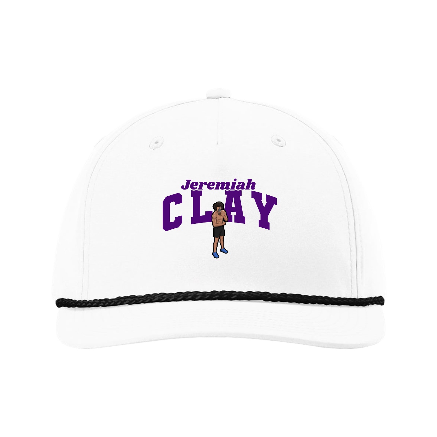 Five-Panel Classic Rope Cap — Signature Arch in White