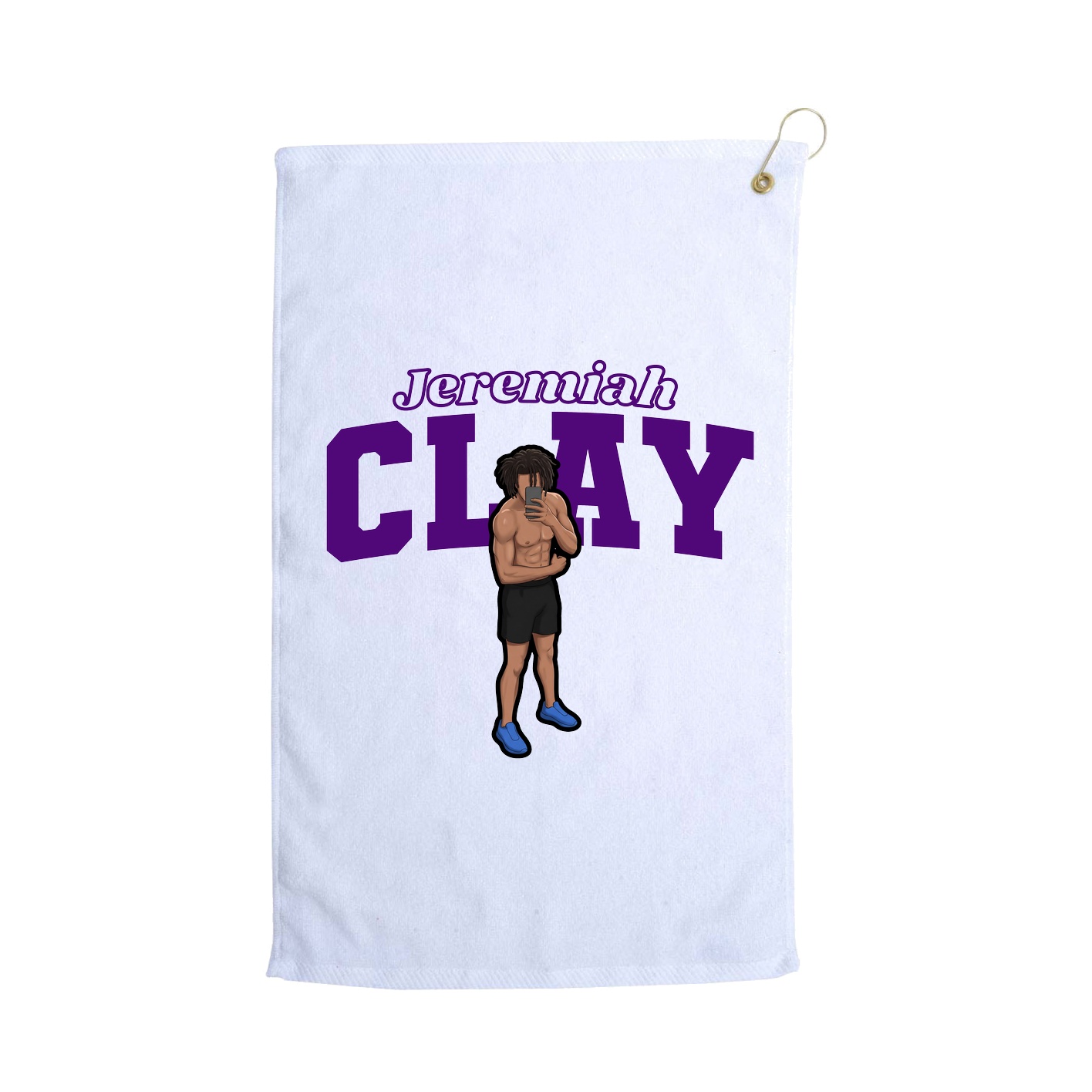 Golf Towel — Name Arch in White