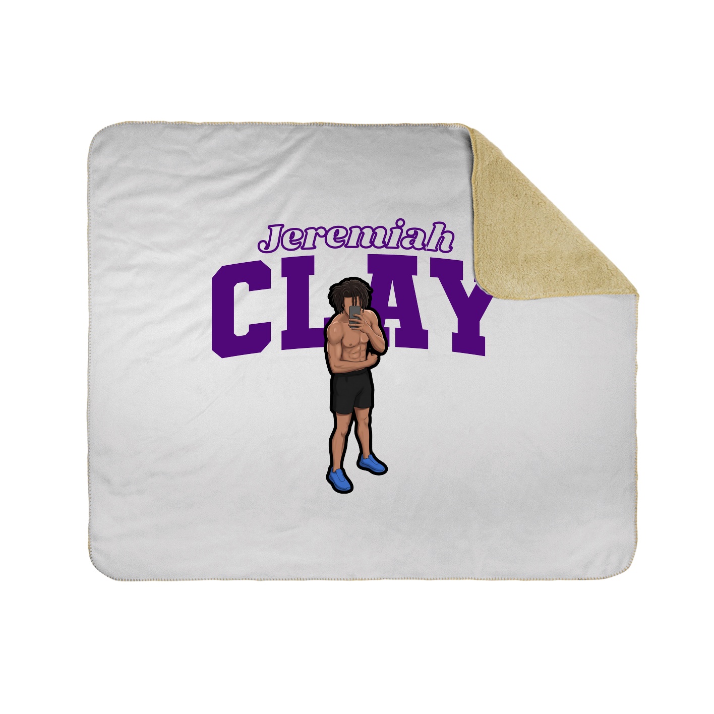 Throw Blanket — Name Arch in White