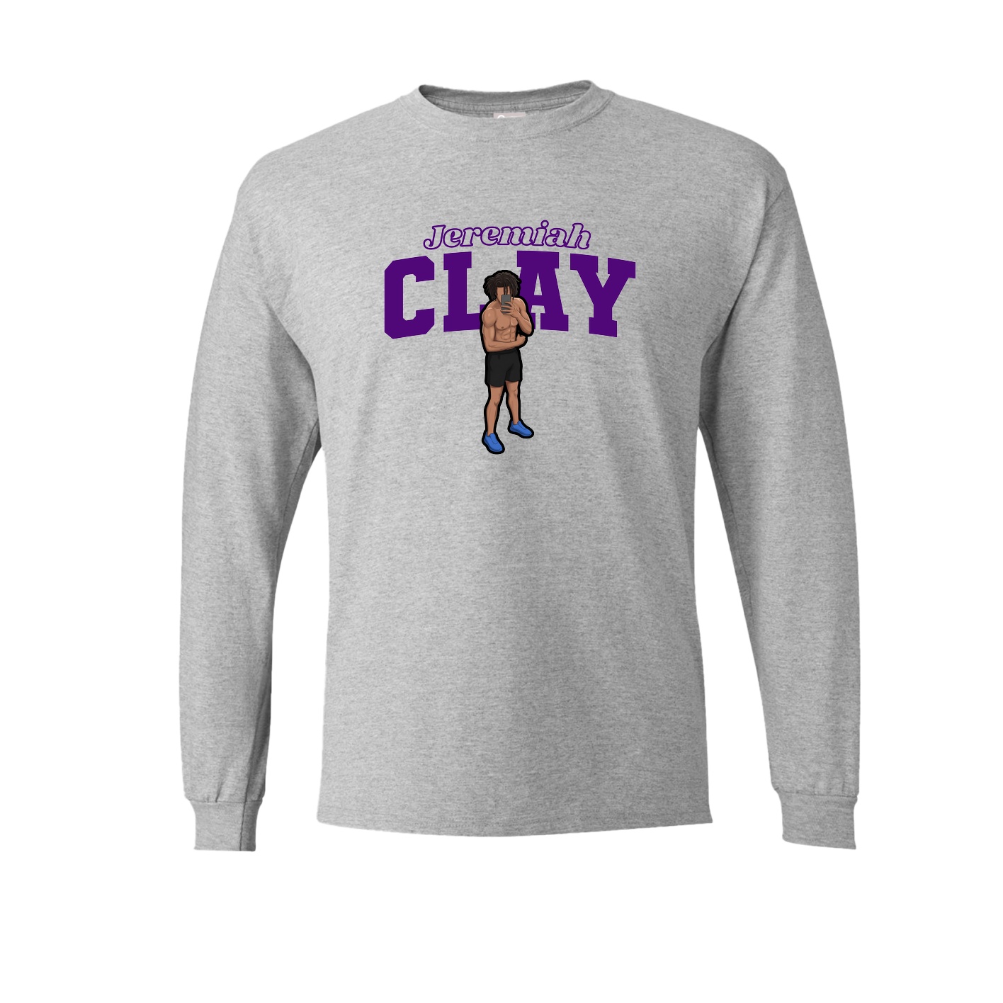 Long Sleeve Tee — Name Arch in Grey