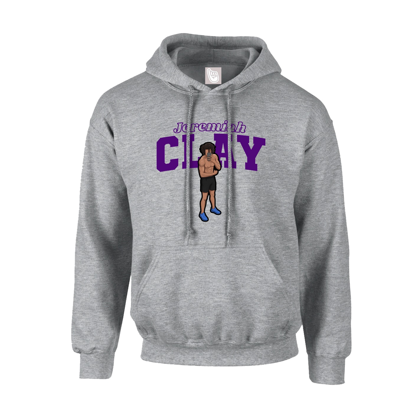 Hoodie — Name Arch in Grey