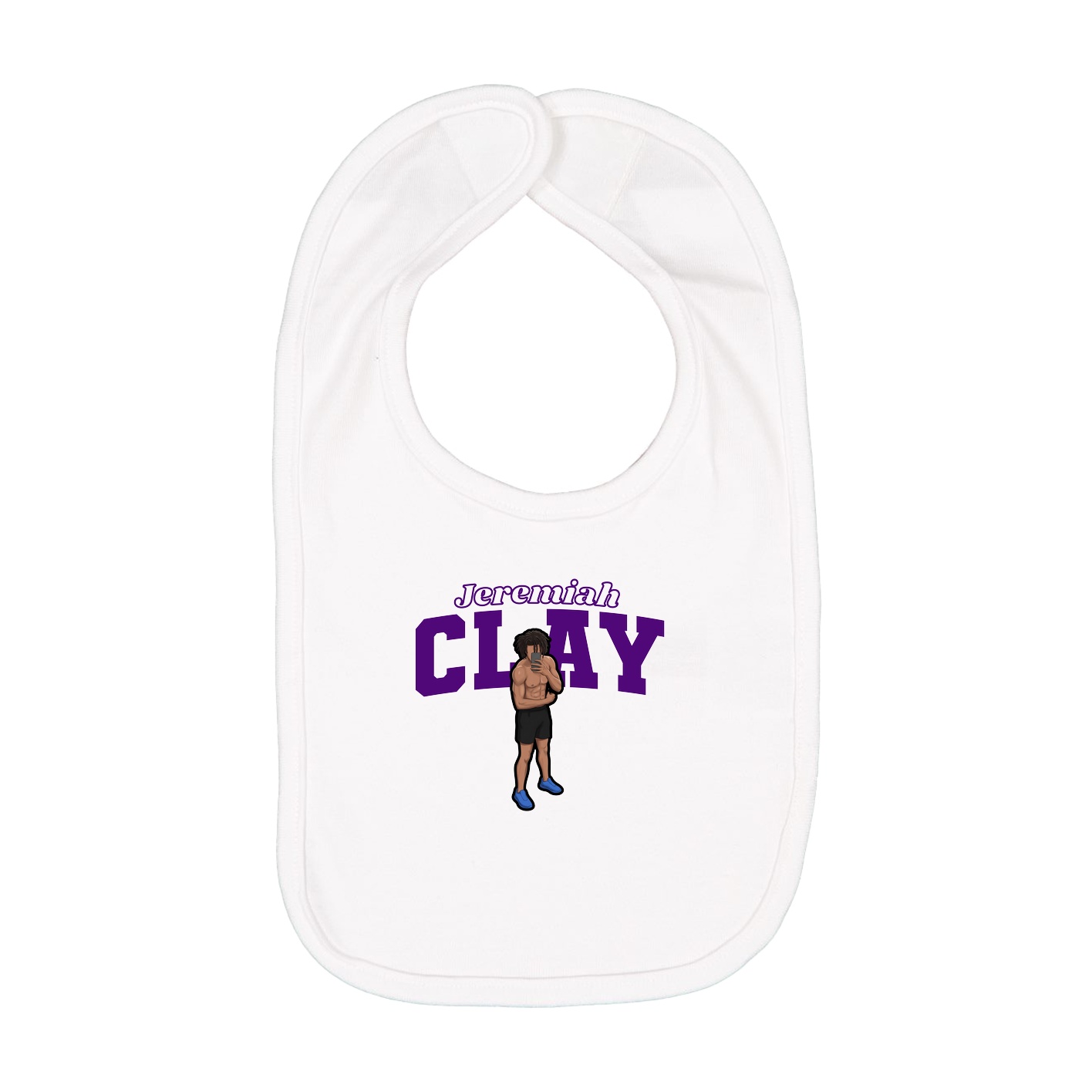 Infant Bib — Name Arch in White