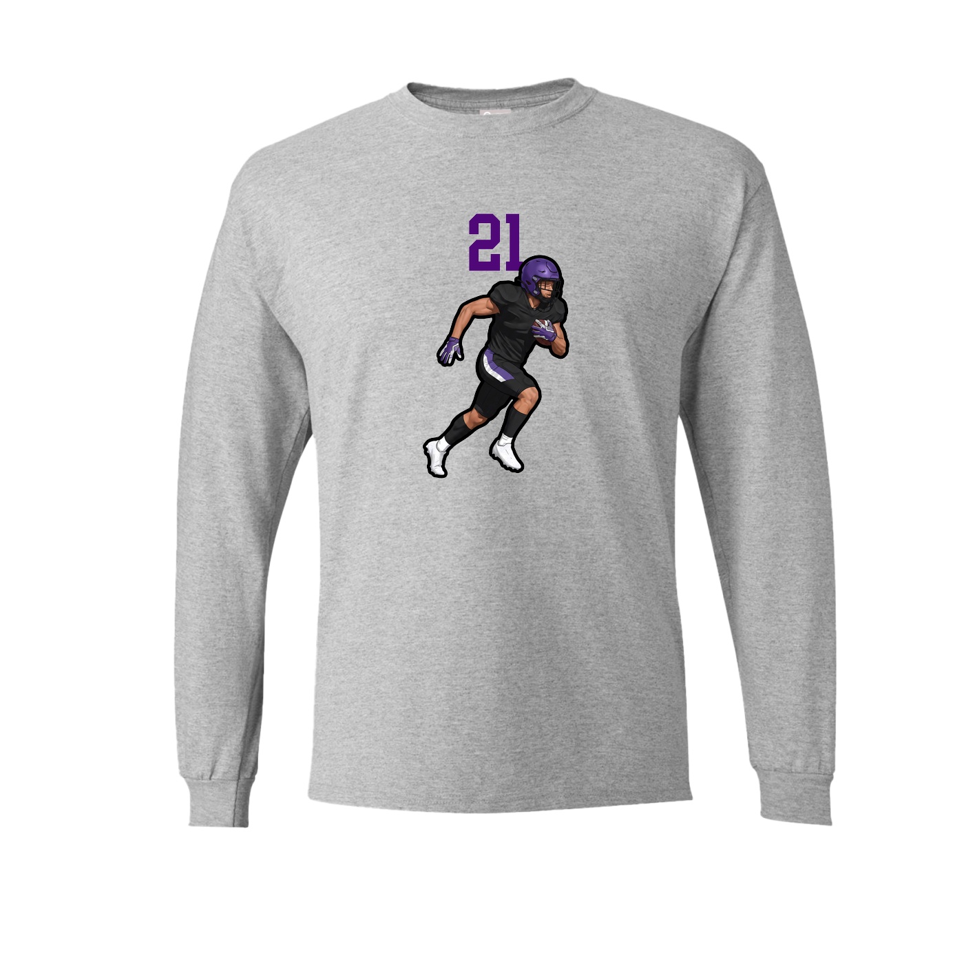 Long Sleeve Tee — Number Top in Grey