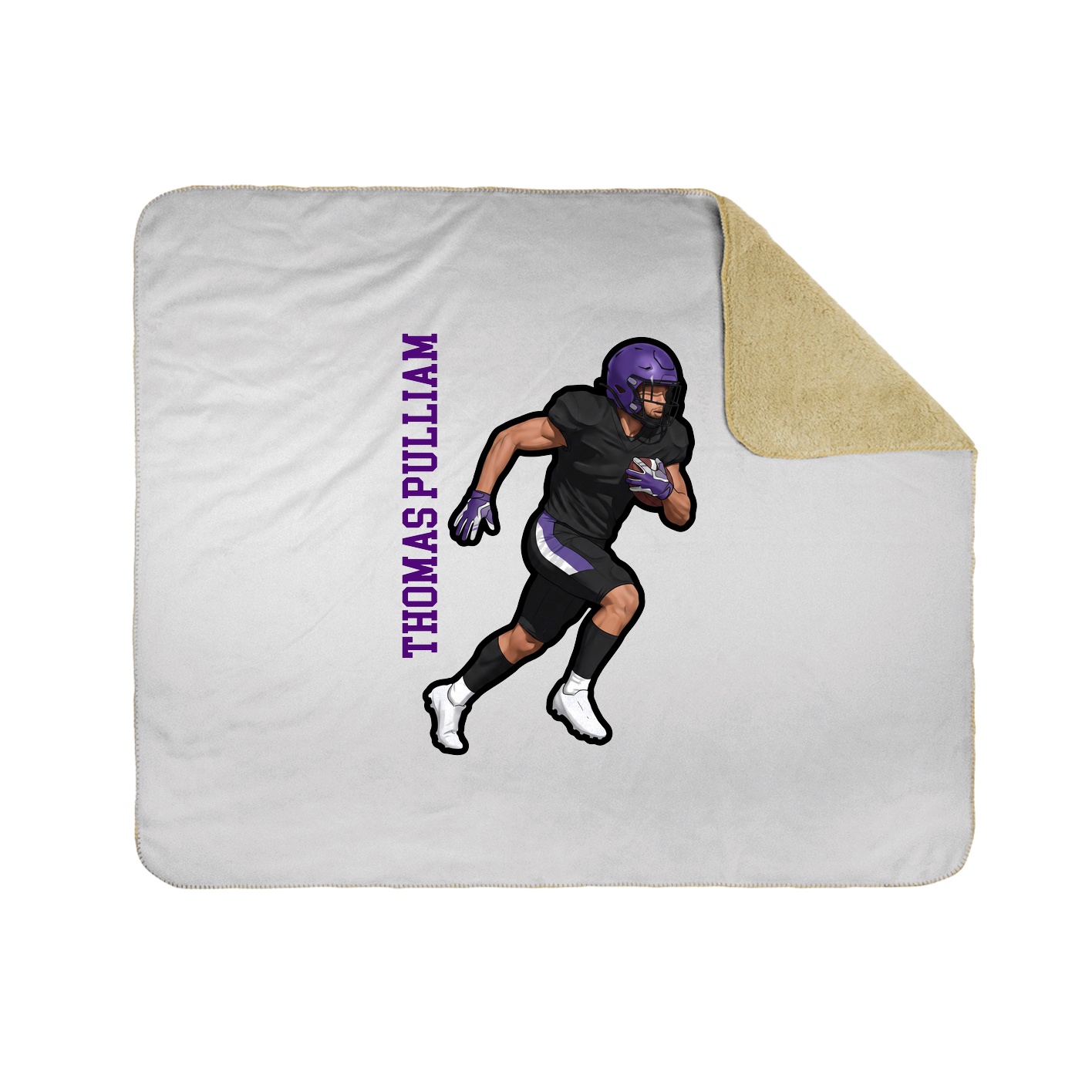 Throw Blanket — Name Vertical in White