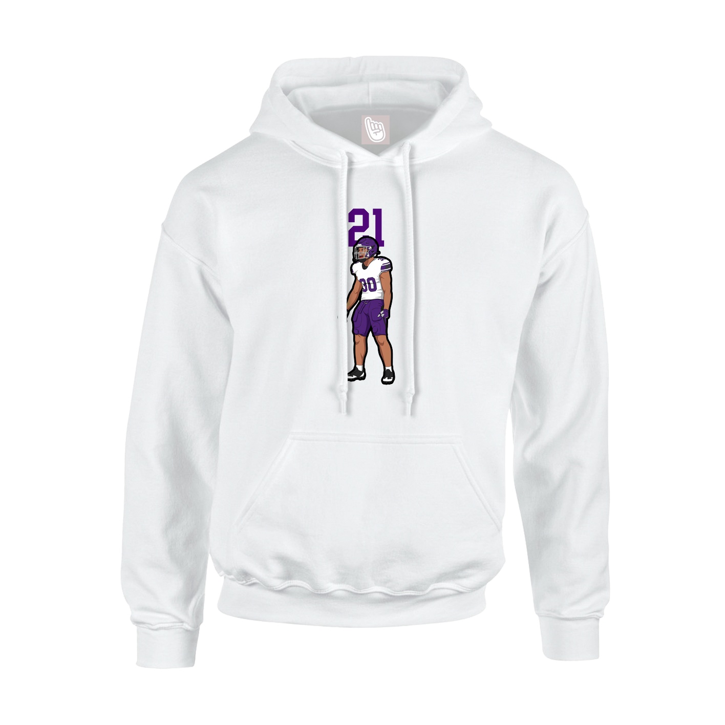 Hoodie — Number Top in White