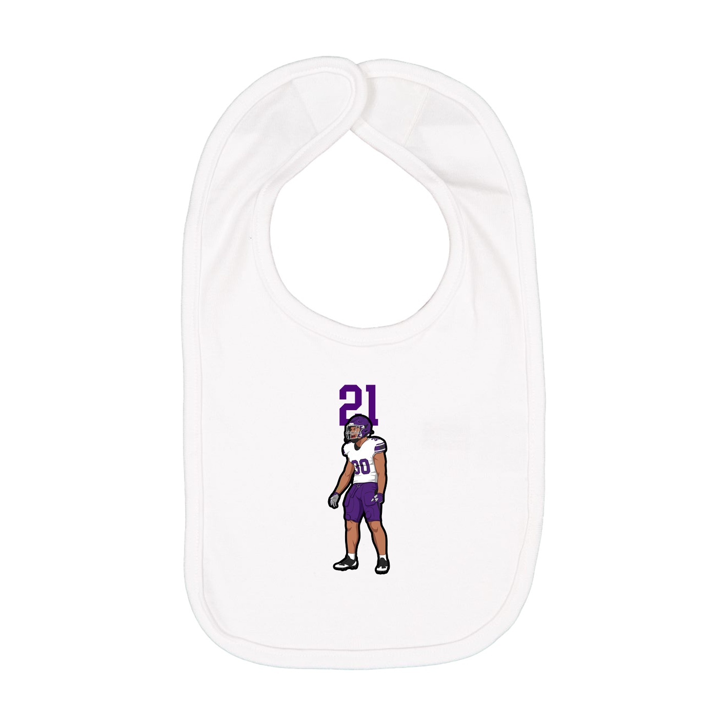 Infant Bib — Number Top in White