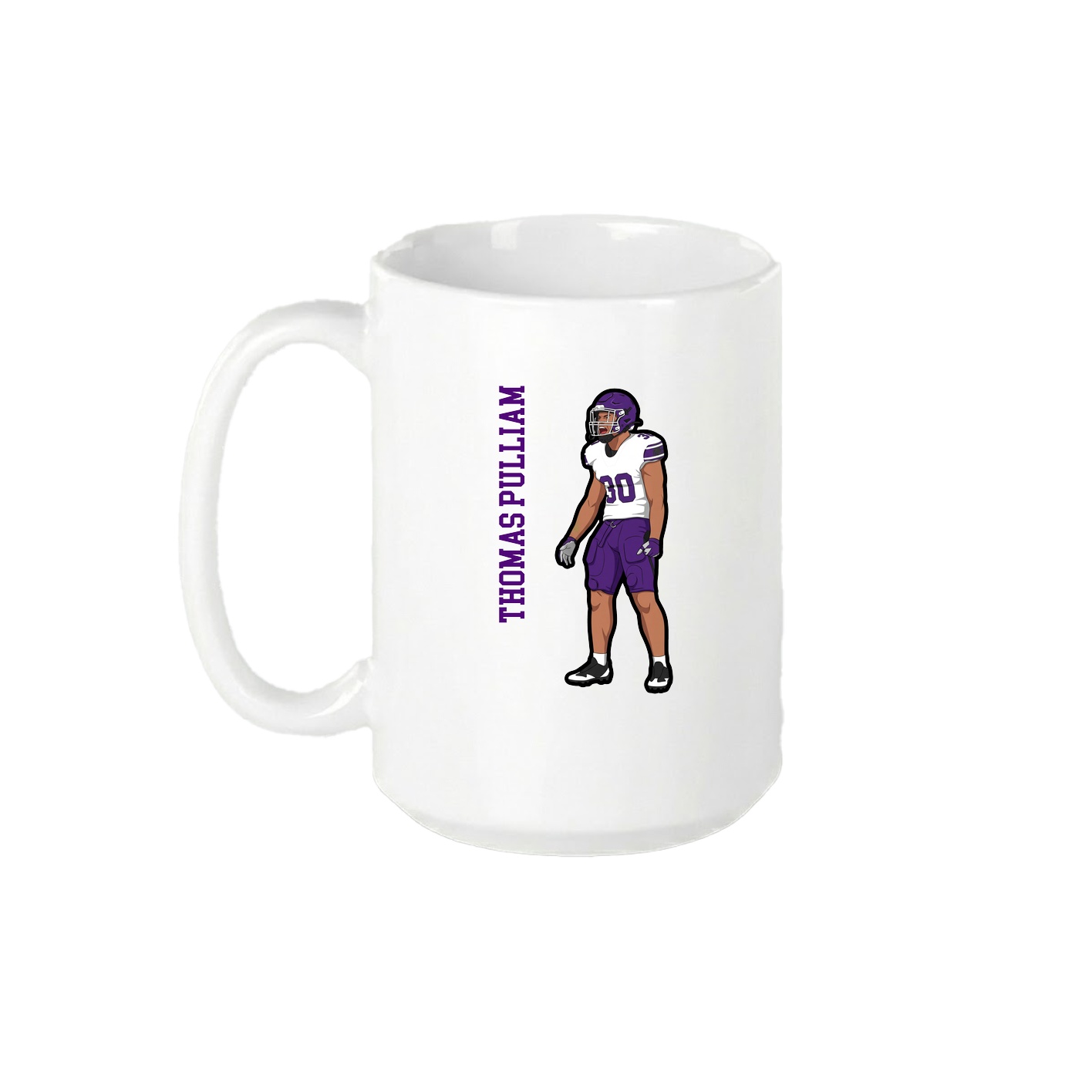 15oz Coffee Mug — Name Vertical in White