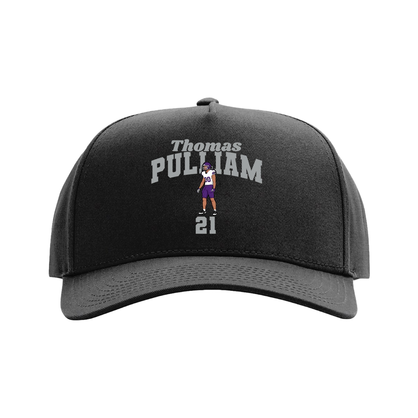 Full Fabric Five-Panel Champ Cap — Signature Arch in Black