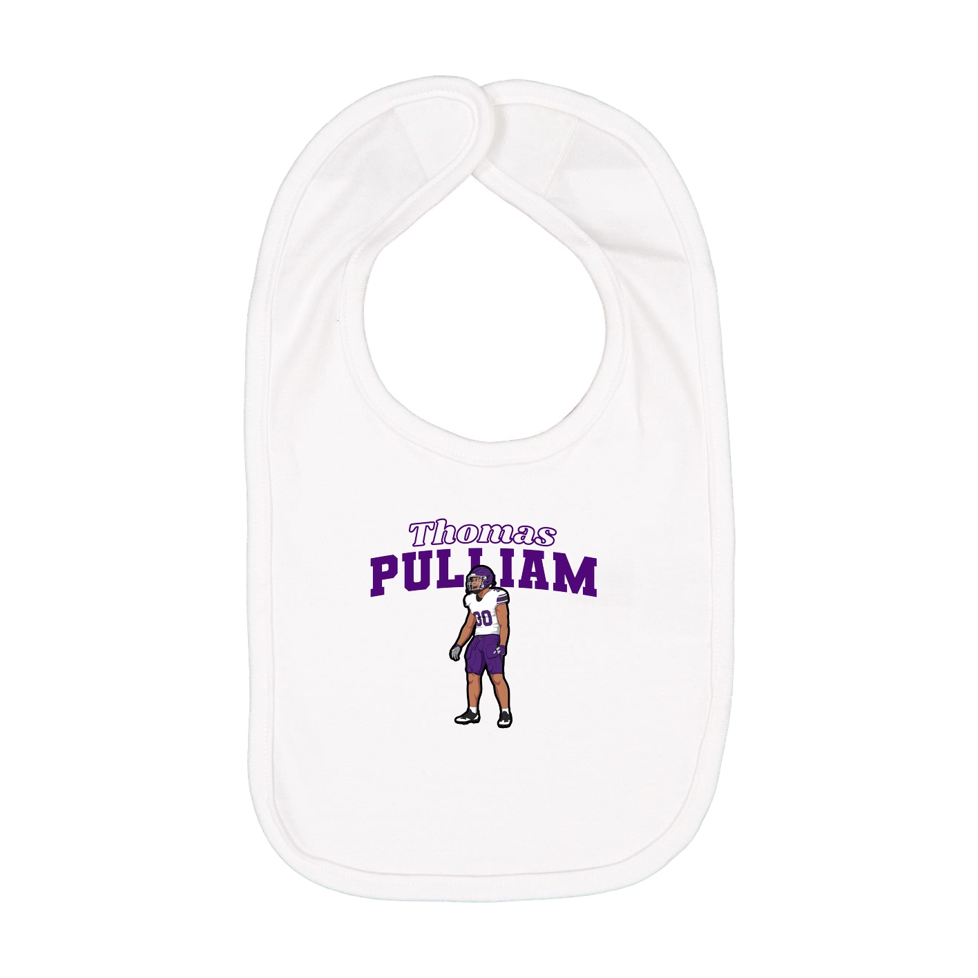 Infant Bib — Name Arch in White