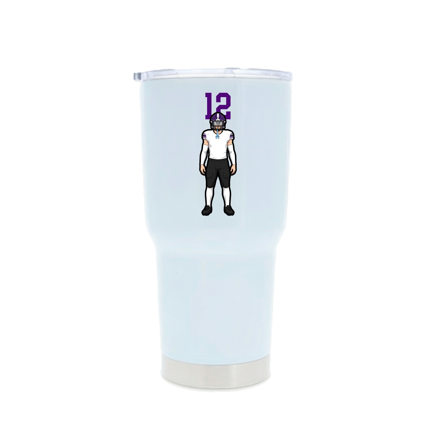 30oz Stainless Steel Tumbler — Number Top in White