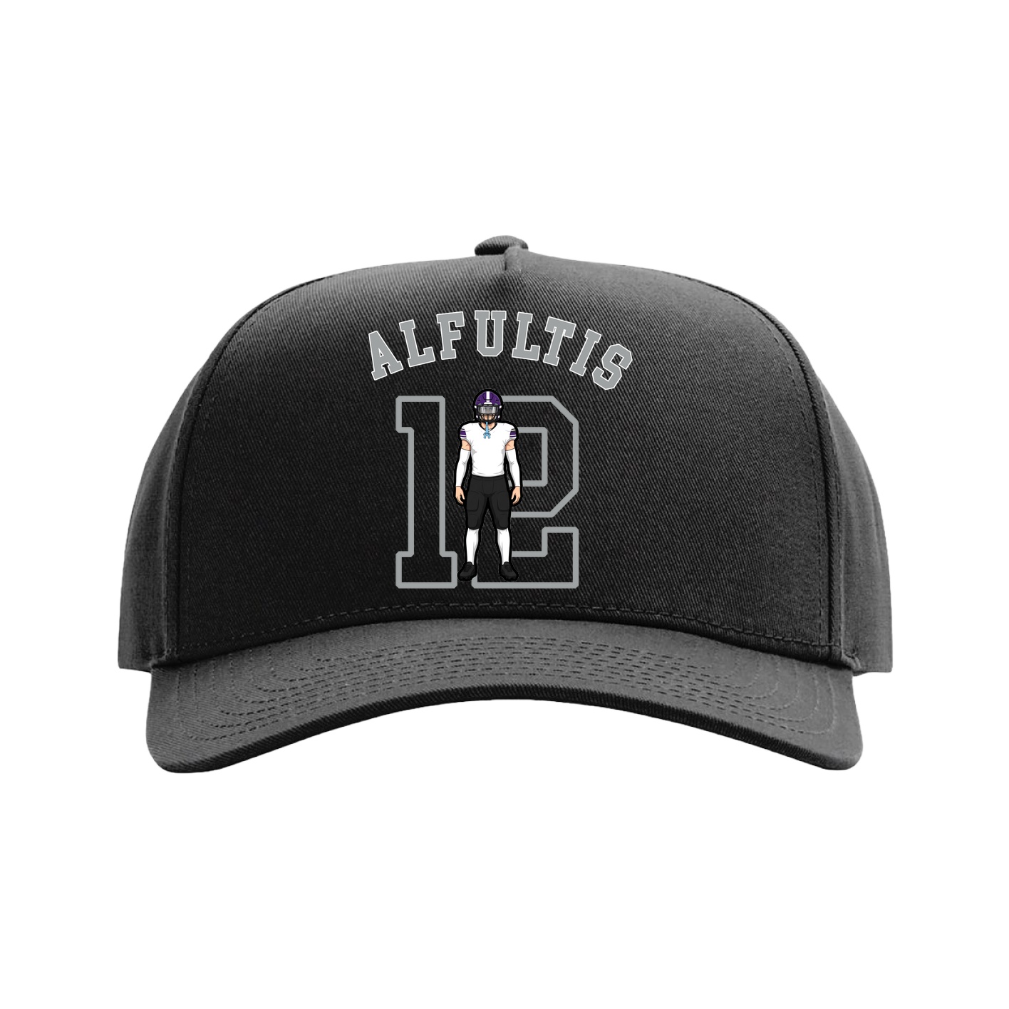 Full Fabric Five-Panel Champ Cap — Shirsey Arch in Black