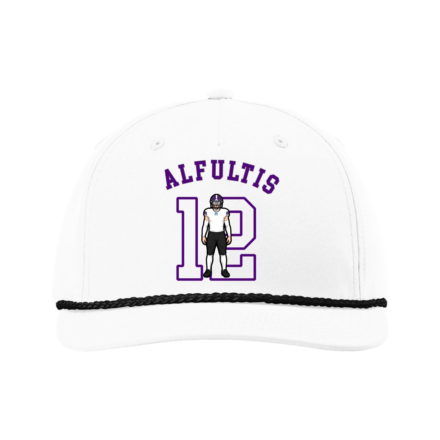 Five-Panel Classic Rope Cap — Shirsey Arch in White