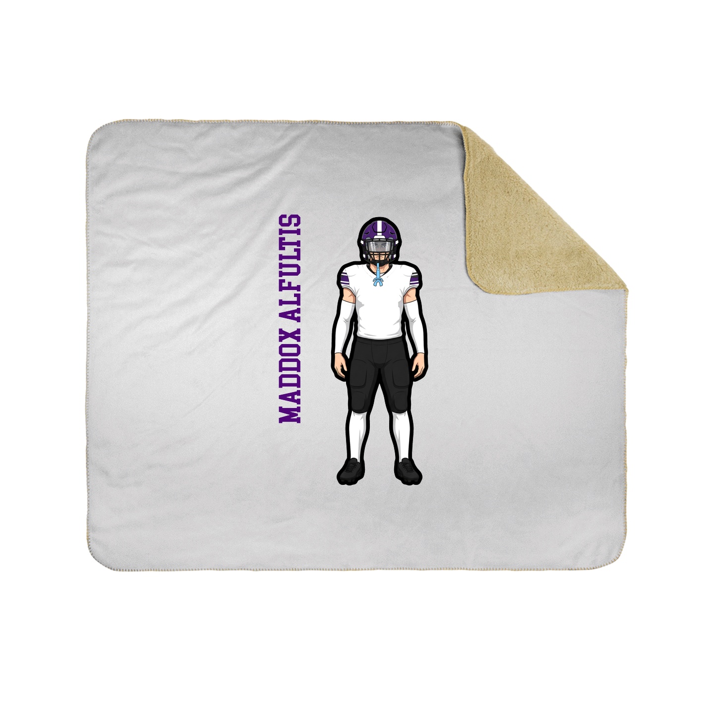 Throw Blanket — Name Vertical in White