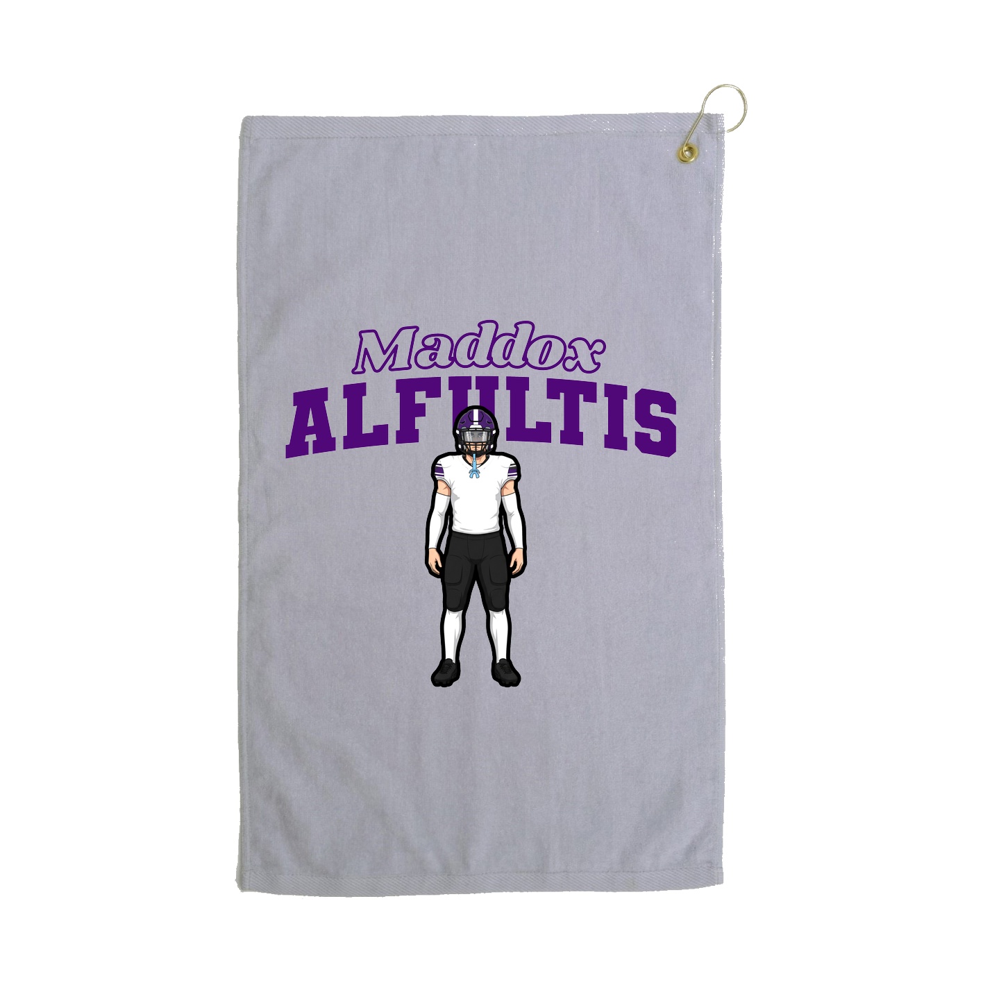 Golf Towel — Name Arch in Grey