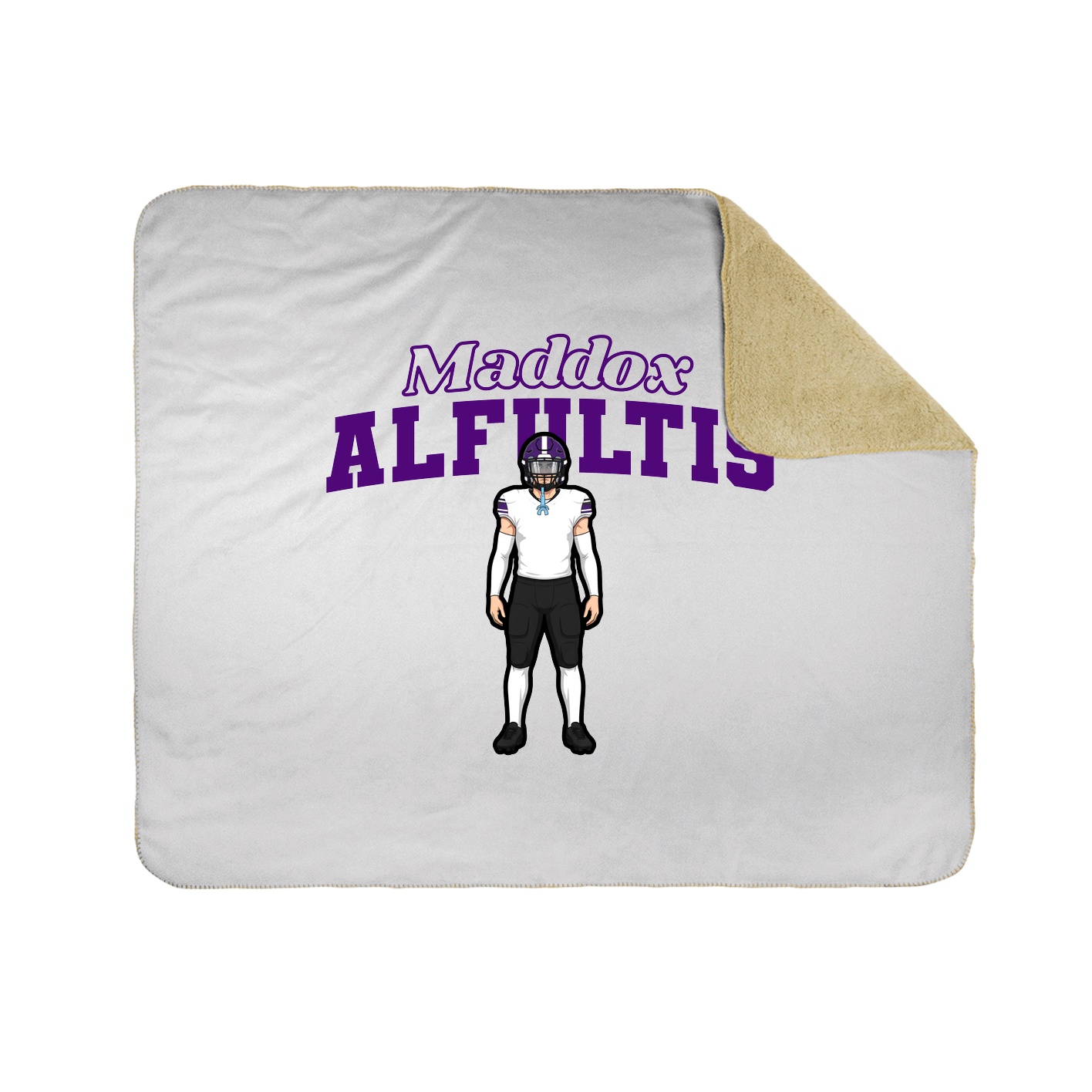Throw Blanket — Name Arch in White
