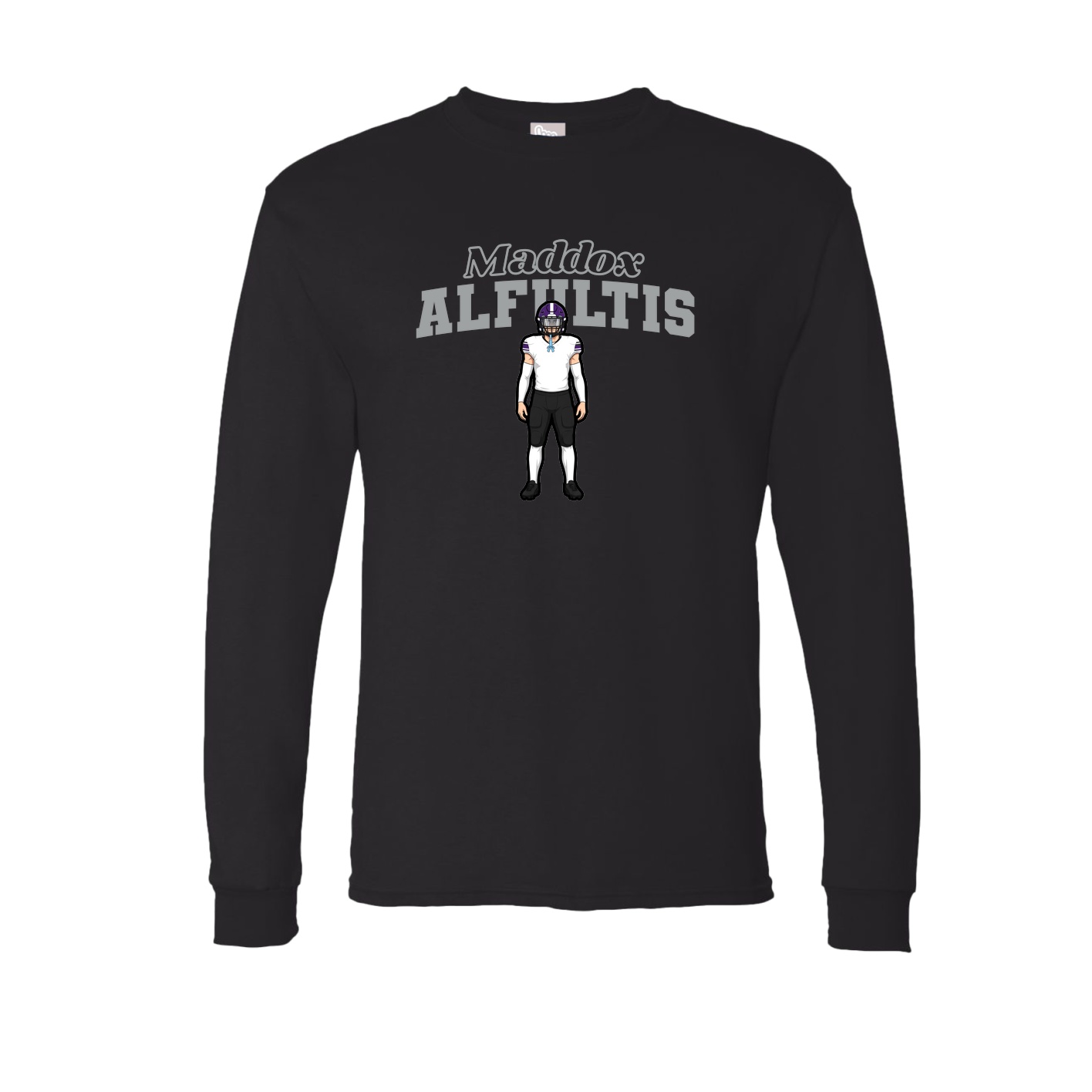 Long Sleeve Tee — Name Arch in Black