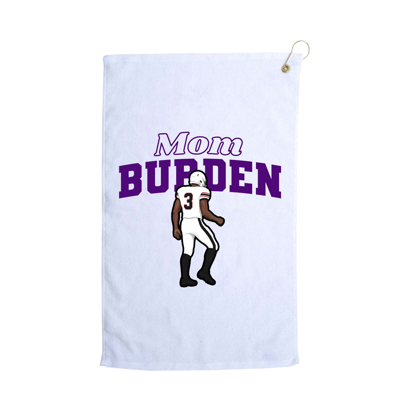 Golf Towel — Mothers Day Block in White