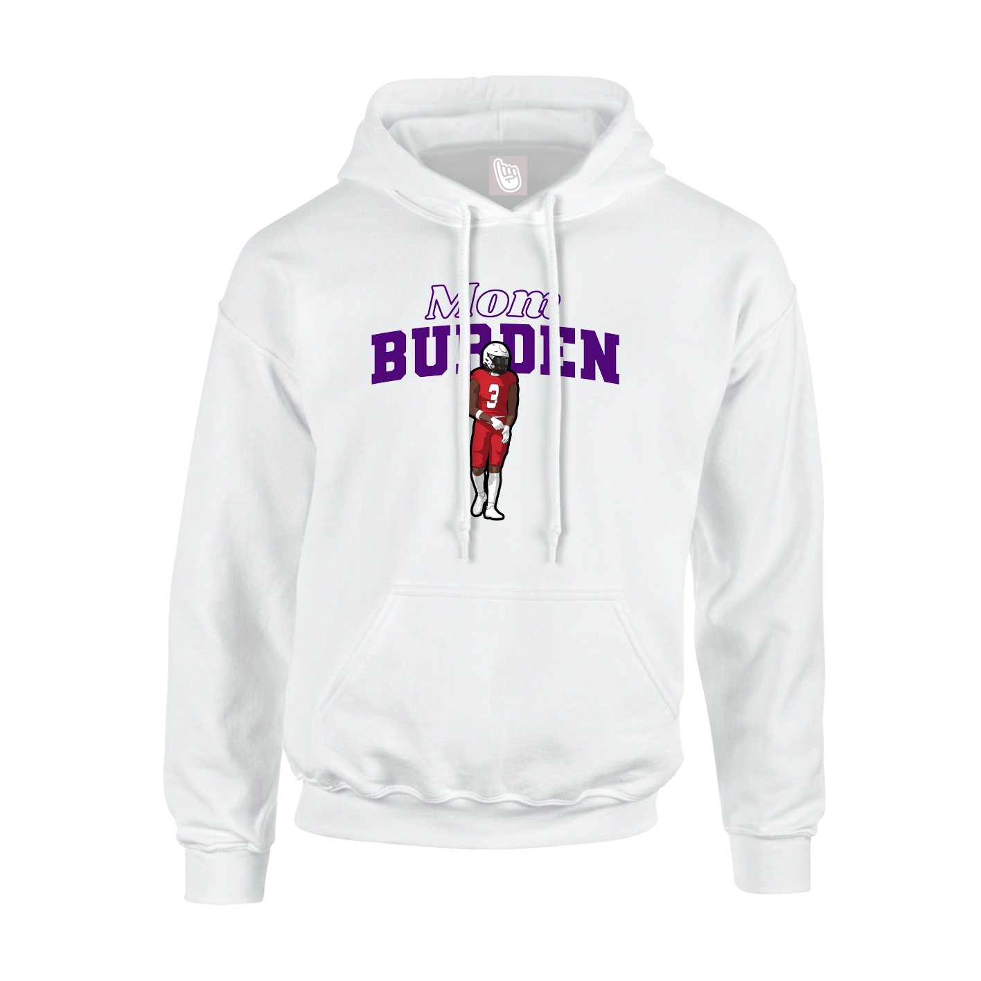 Youth Hoodie — Mothers Day Block in White