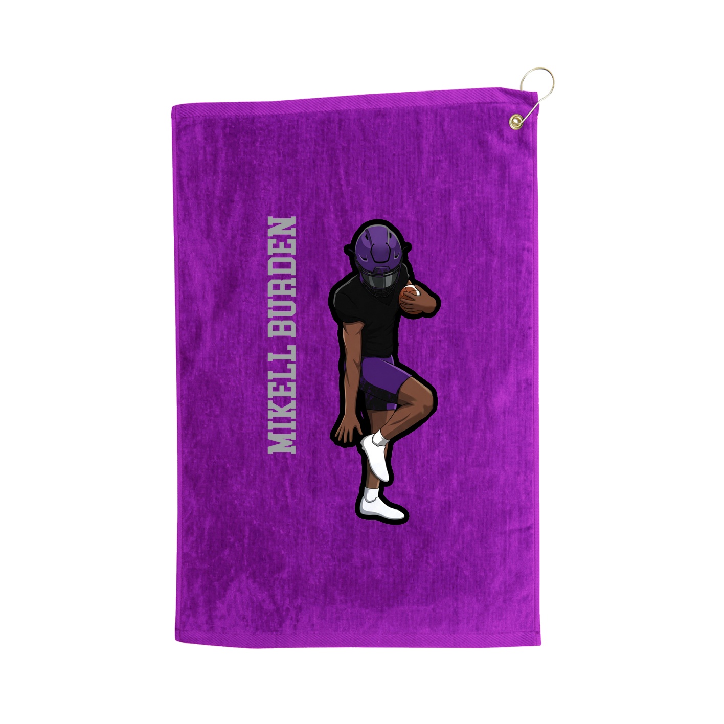 Golf Towel — Name Vertical in Purple