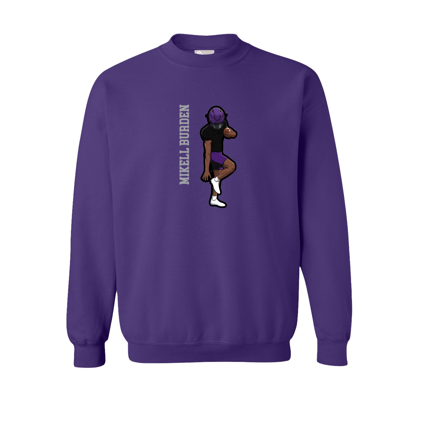 Fleece Crew — Name Vertical in Purple