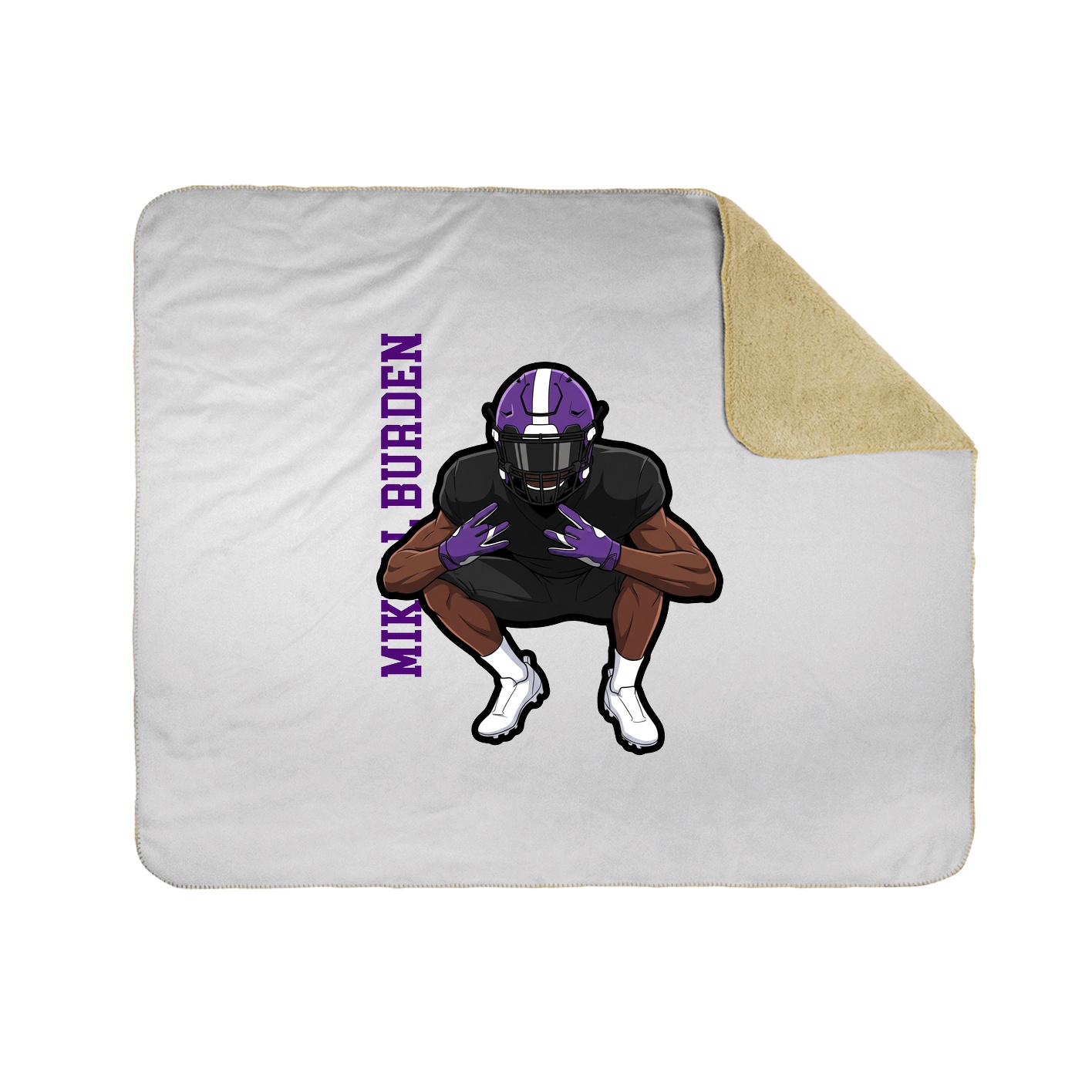 Throw Blanket — Name Vertical in White