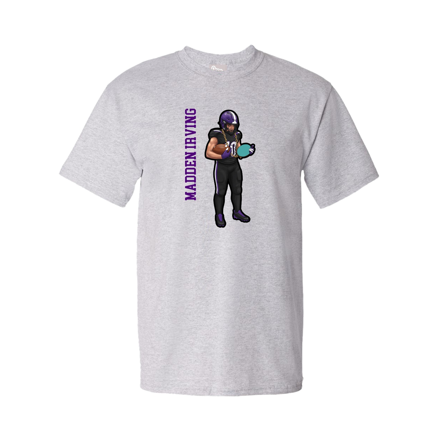 Tee — Name Vertical in Grey